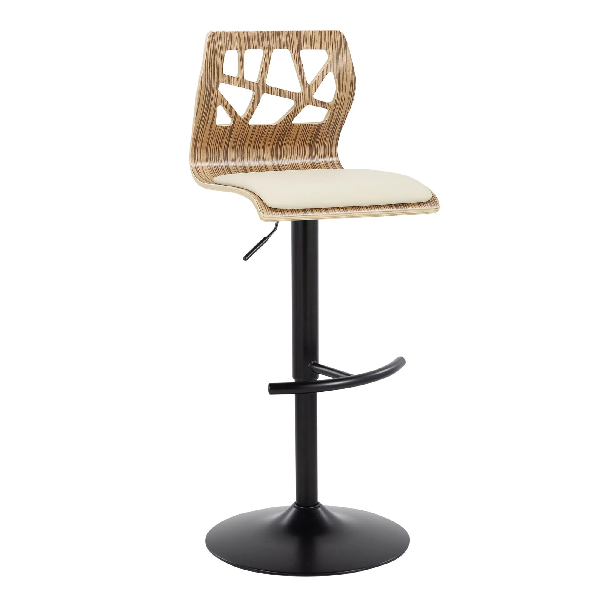 Folia - Mid Century Modern Adjustable Barstool With Swivel With Rounded T Footrest (Set of 2) - Image 8