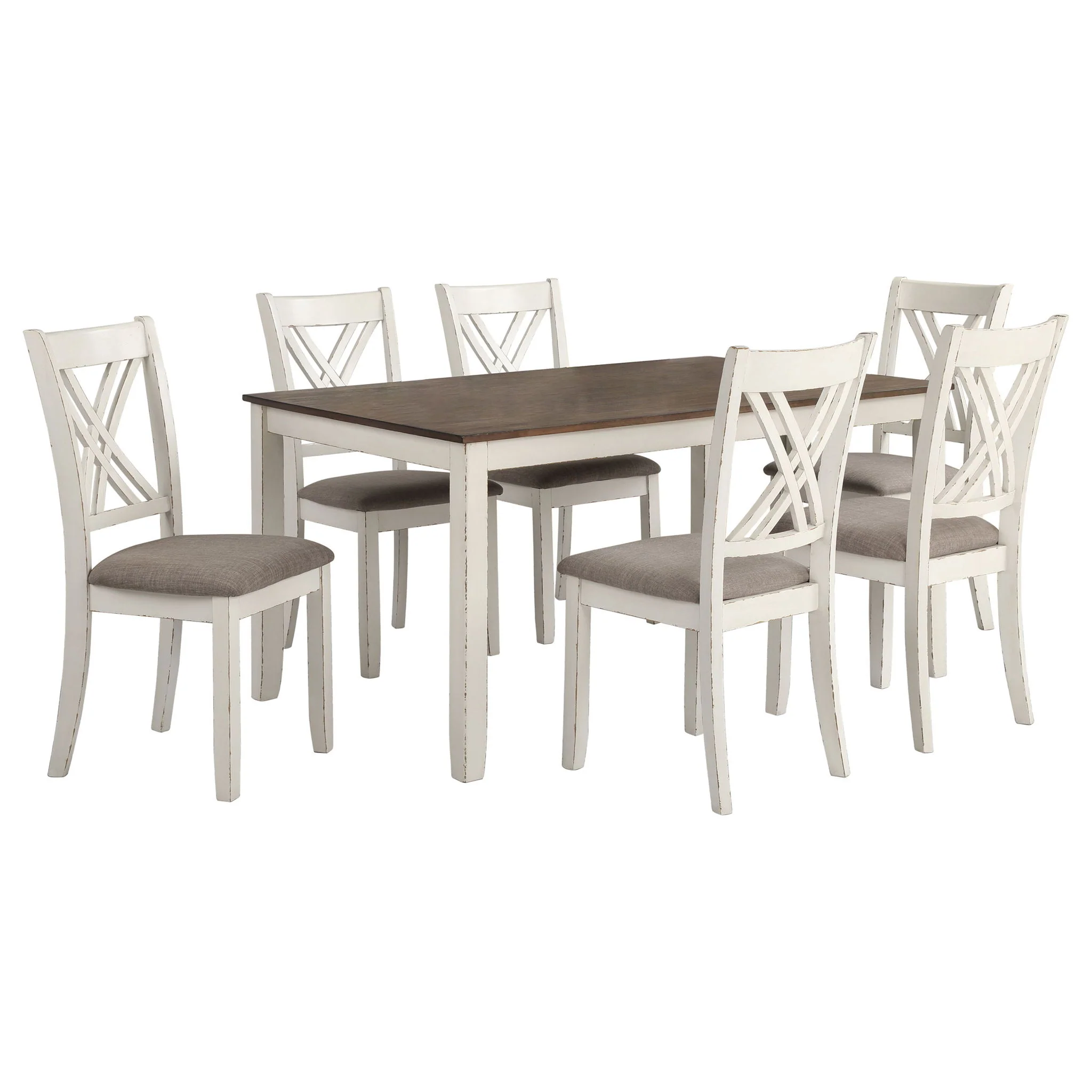 Fortress 7-piece Rectangular Dining Set Vintage Vanilla - Image 2