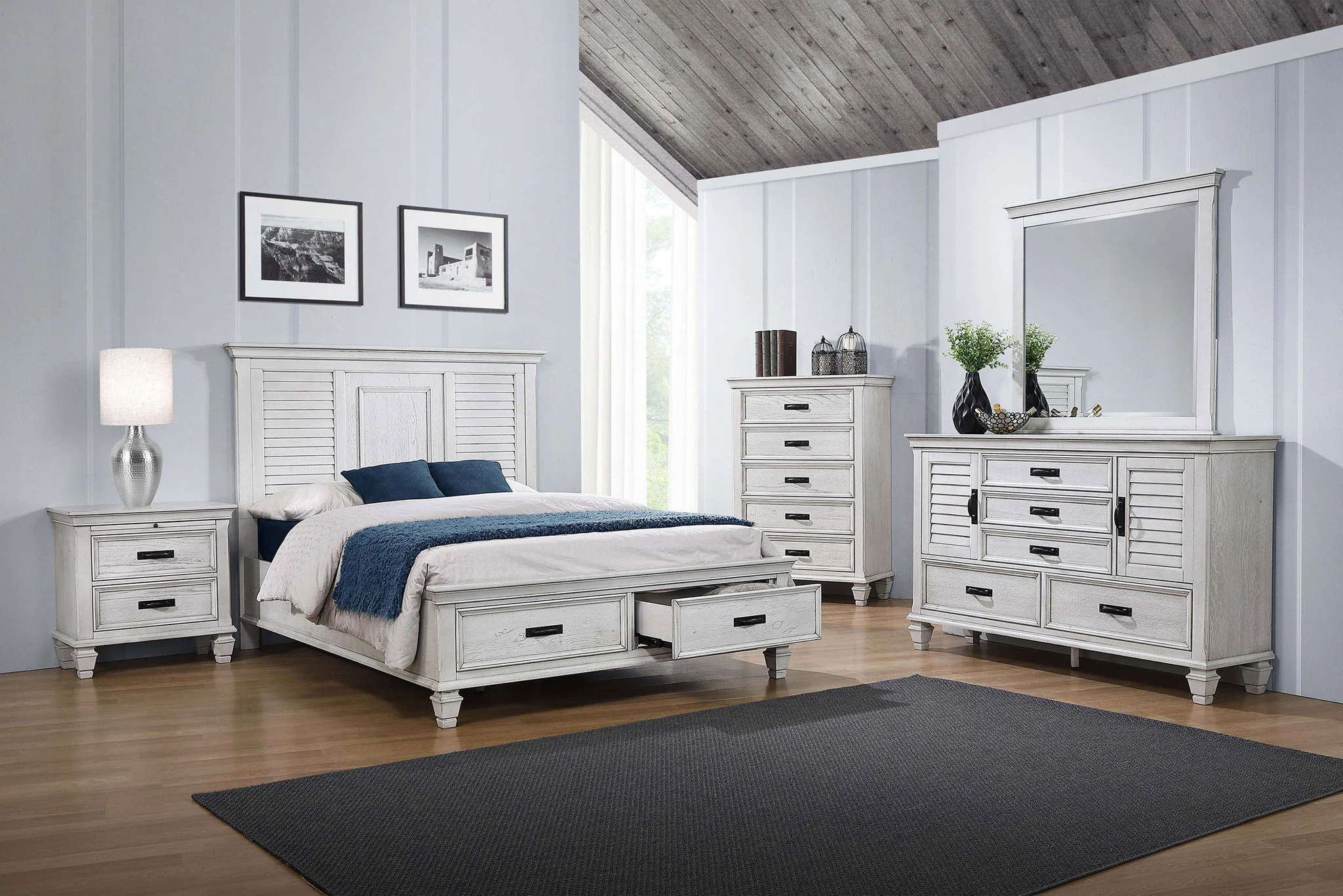 Franco 5-drawer Dresser Distressed White - Image 2