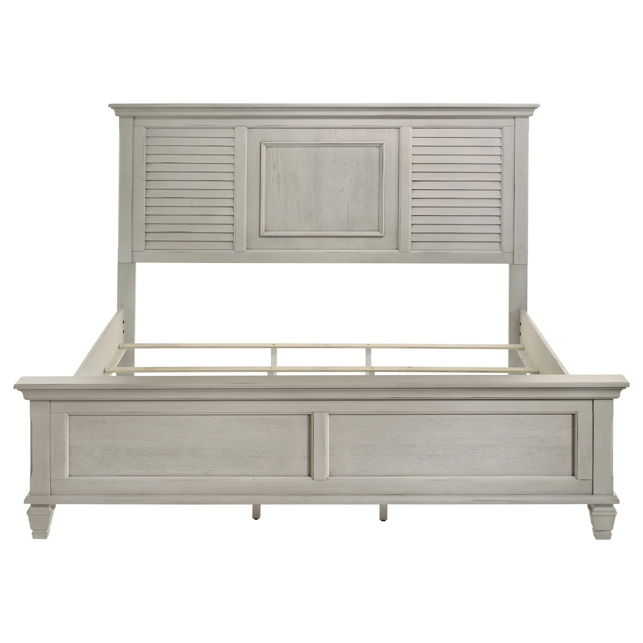 Franco Wood Eastern King Panel Bed Distressed White - Image 3