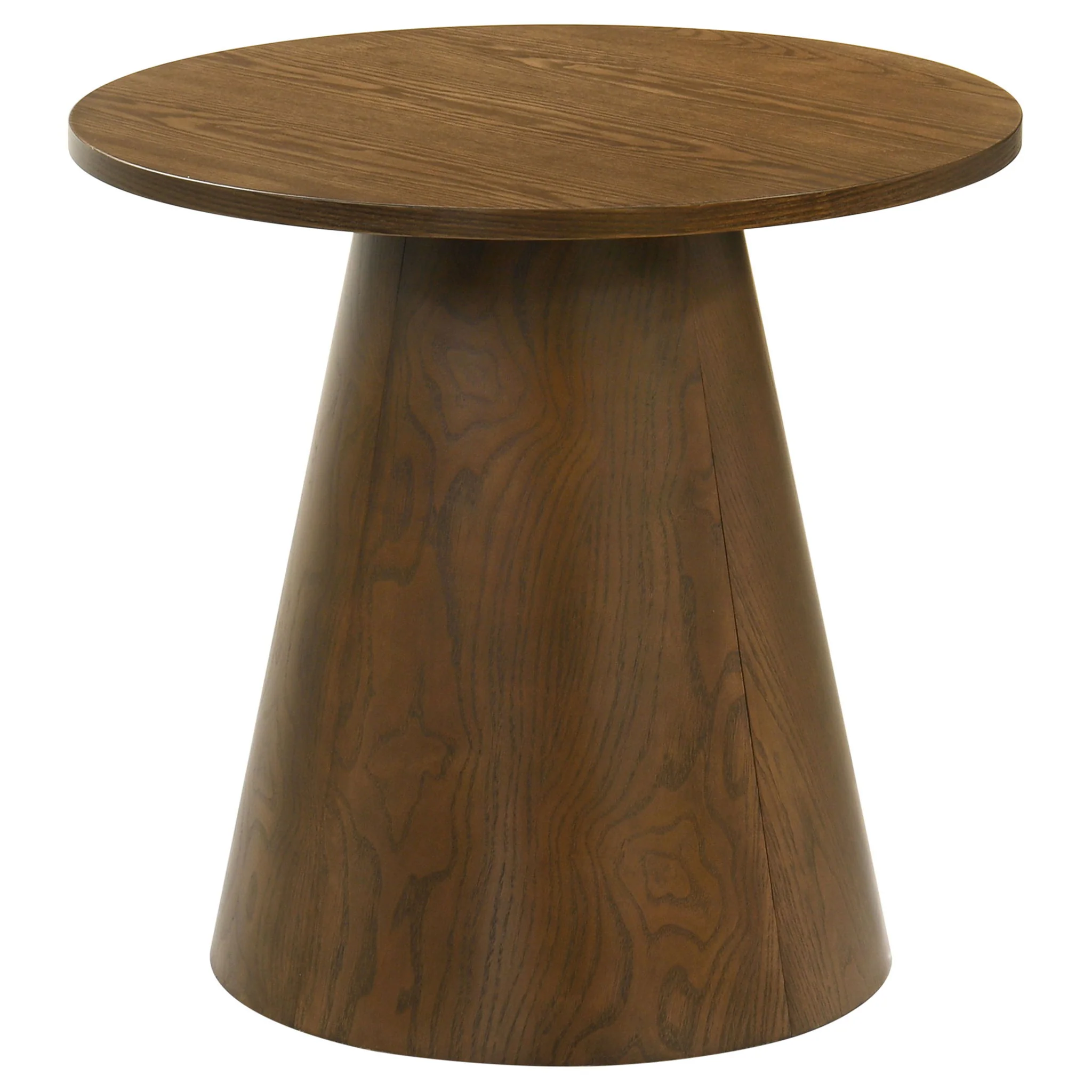 Franklin 2-piece Round Pedestal Coffee Table Set Dark Brown - Image 4