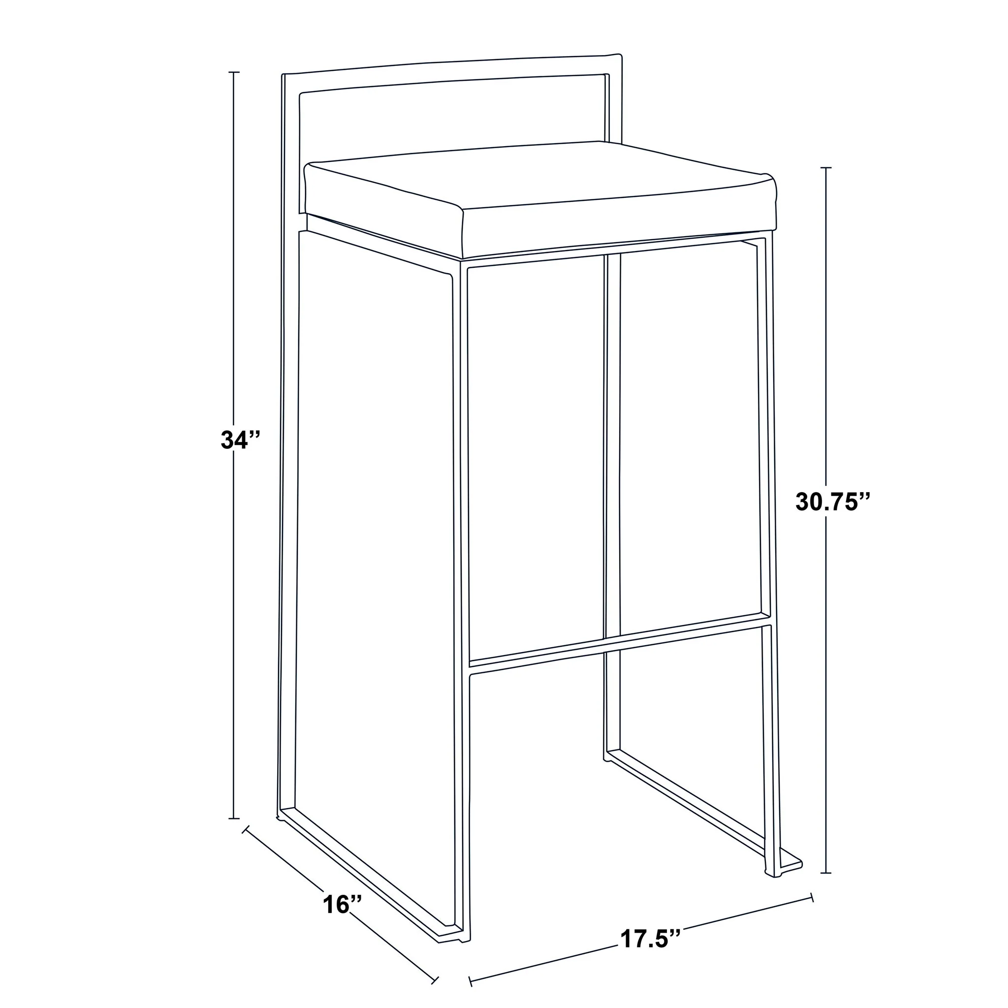 Fuji - Contemporary / Glam & Quality Construction Barstool - Image 8