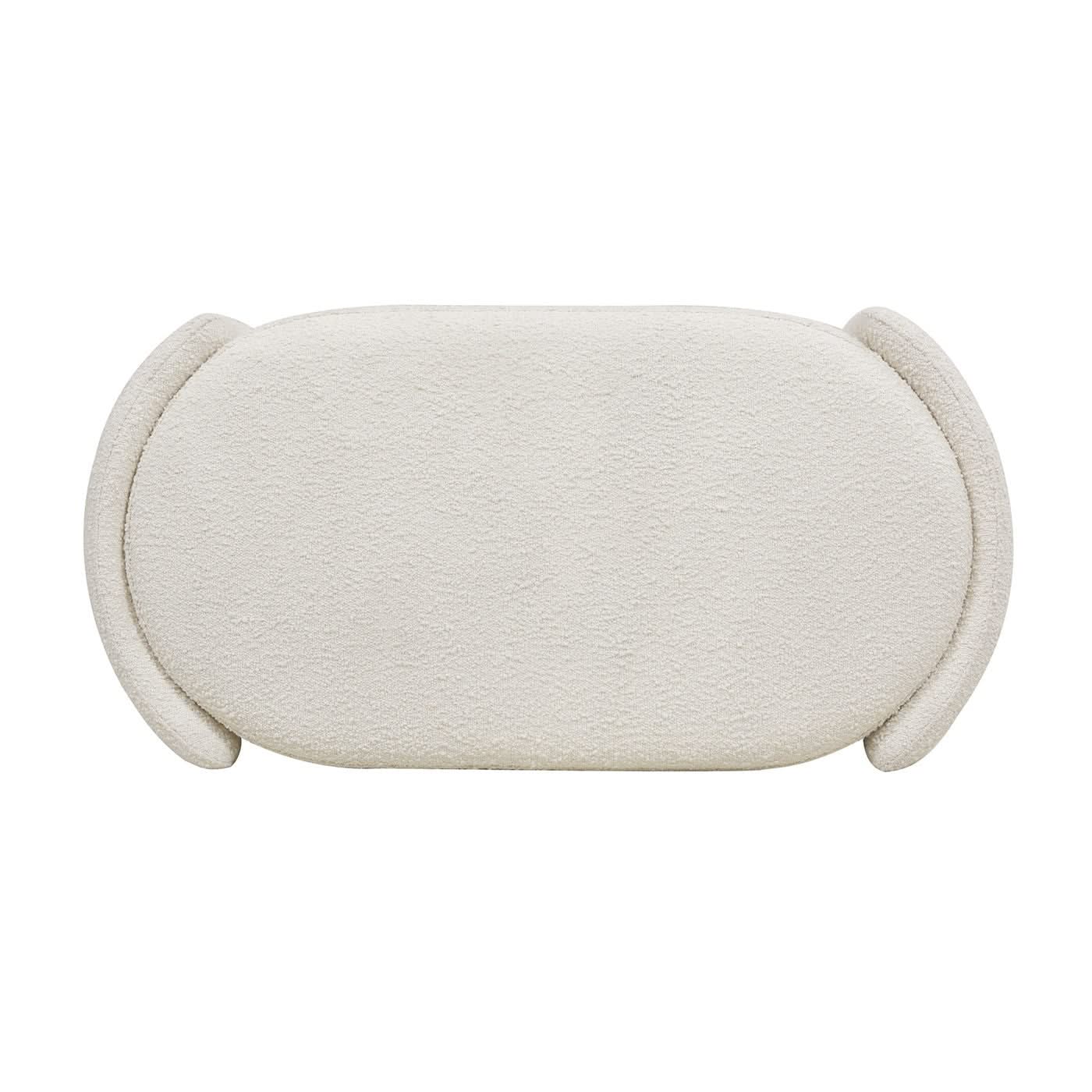 Fuji - Oval Storage Bench, Upholstered - Ivory White - Image 2