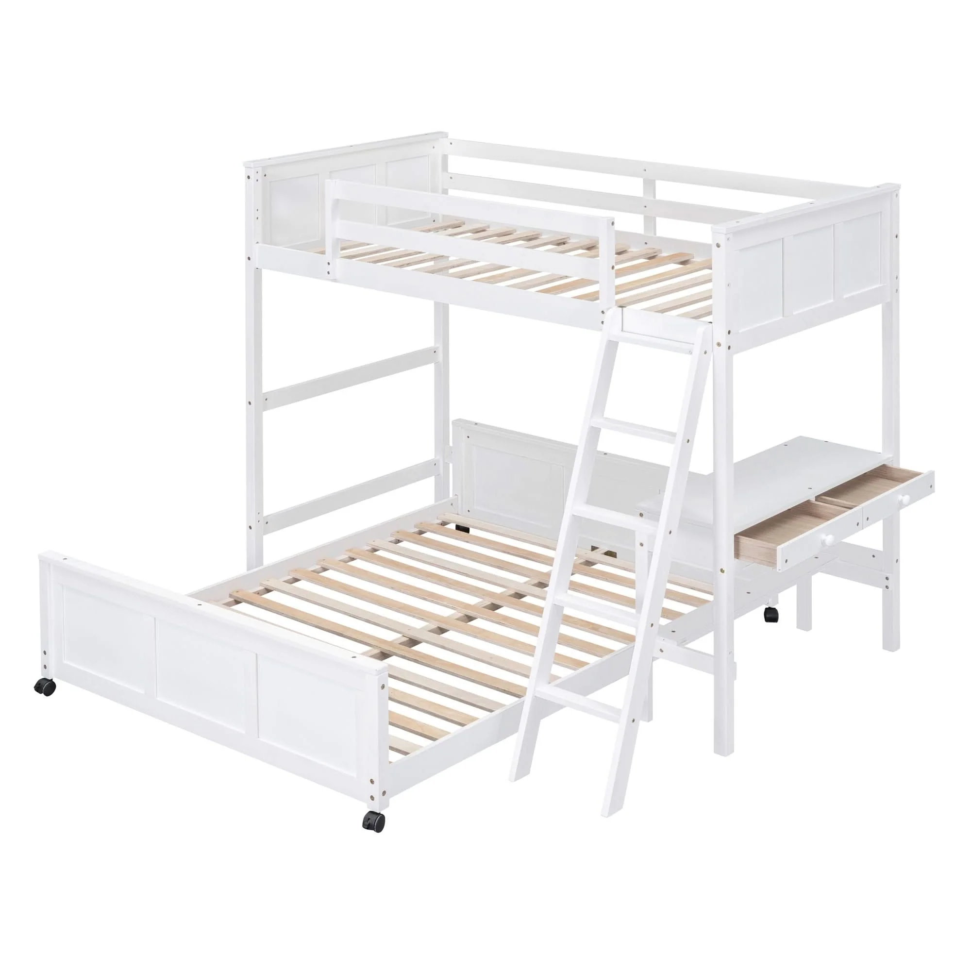 Full Over Full Bunk Bed With Desk - Image 6