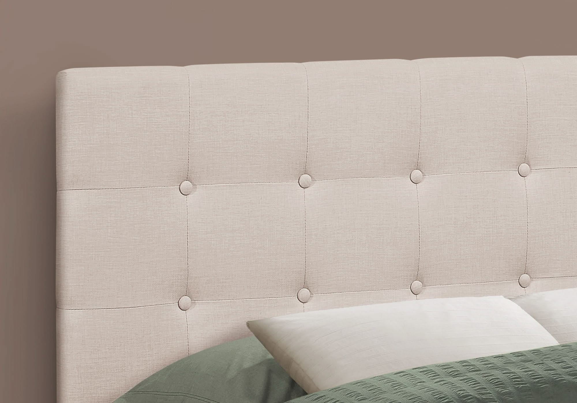 Full Size, Bed Headboard Only Upholstered, Transitional - Beige - Image 4