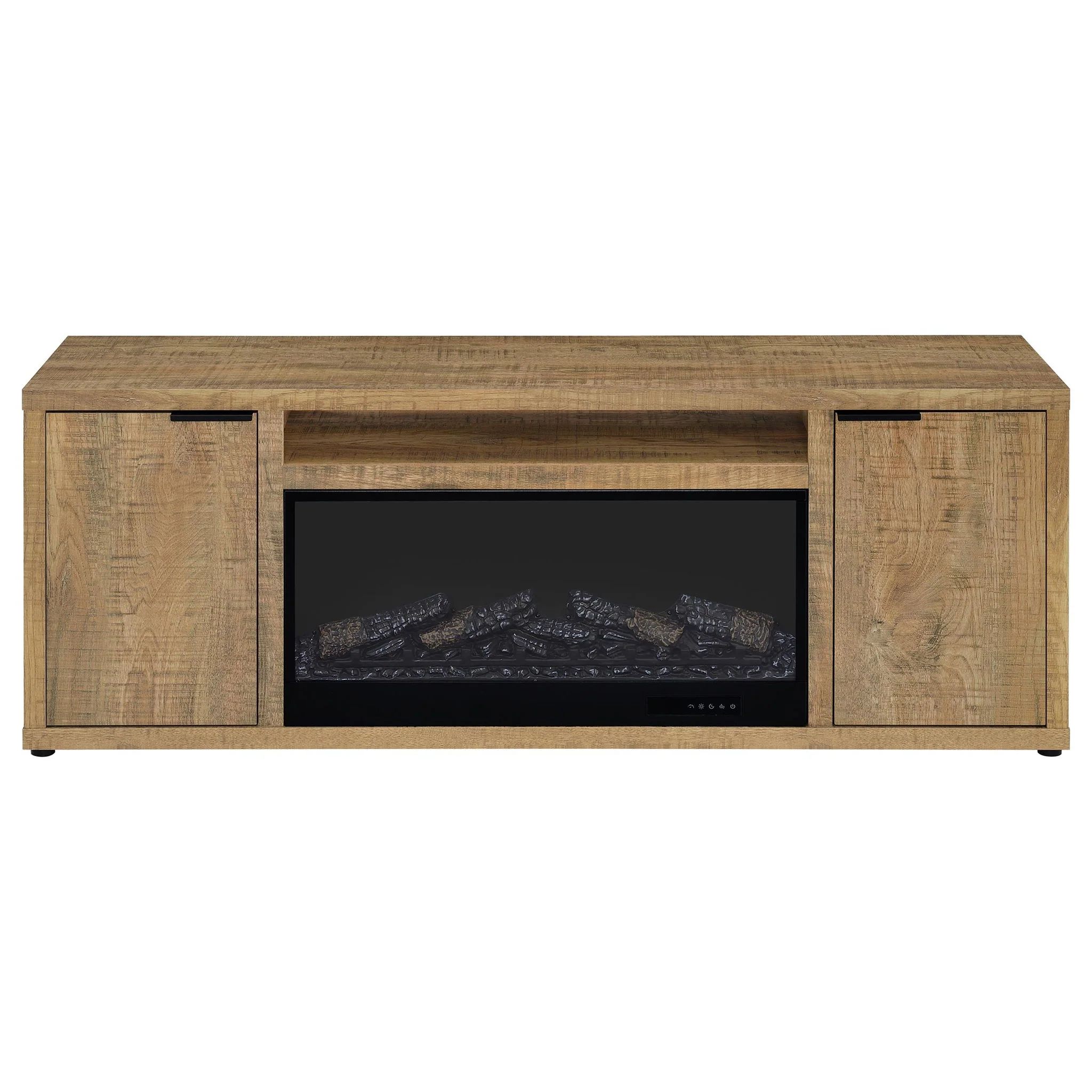 Fuller 60-inch 2-door TV Stand Fireplace Media Console Mango - Image 4