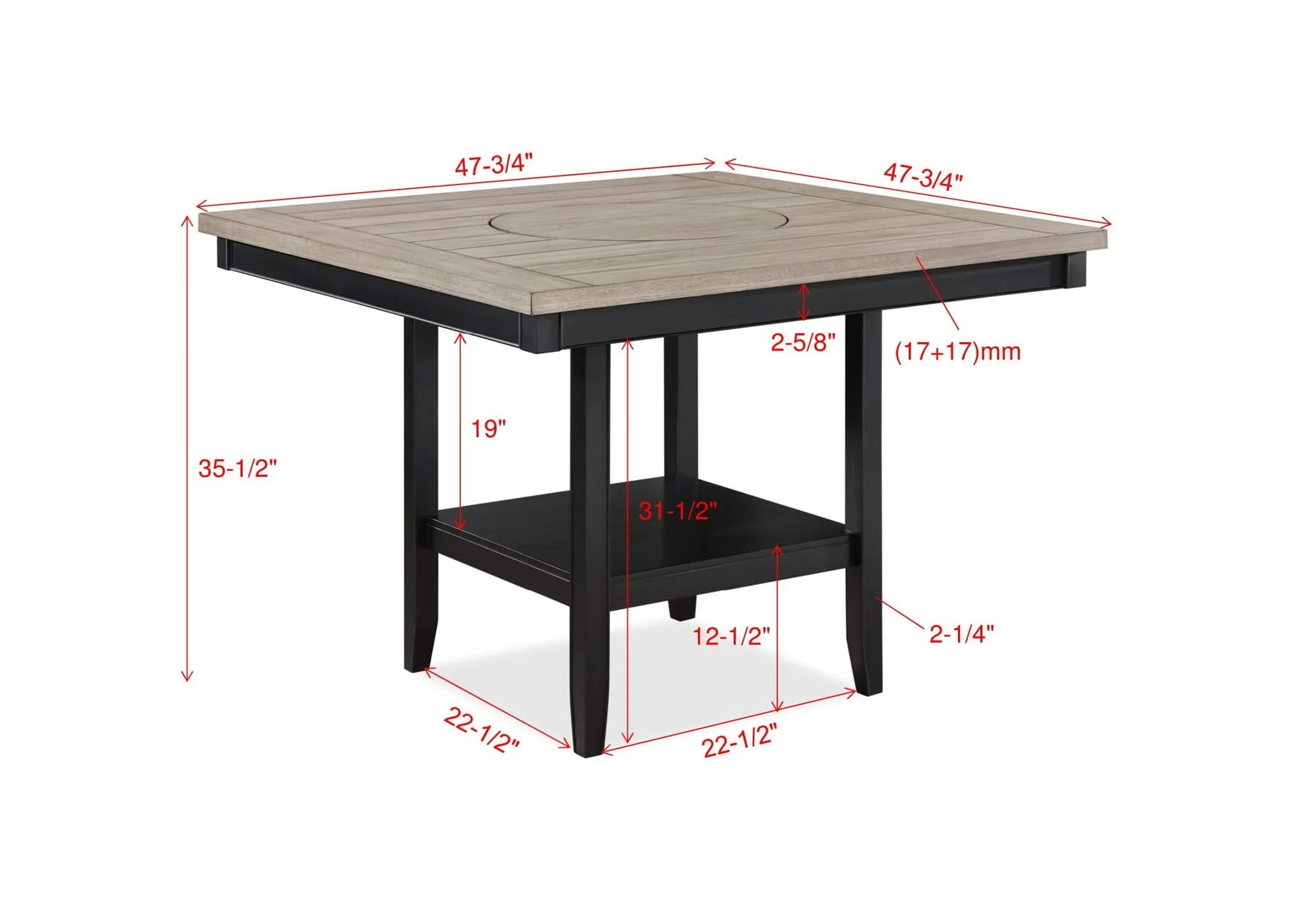 Fulton - Counter Height Table - Light Gray - Image 3