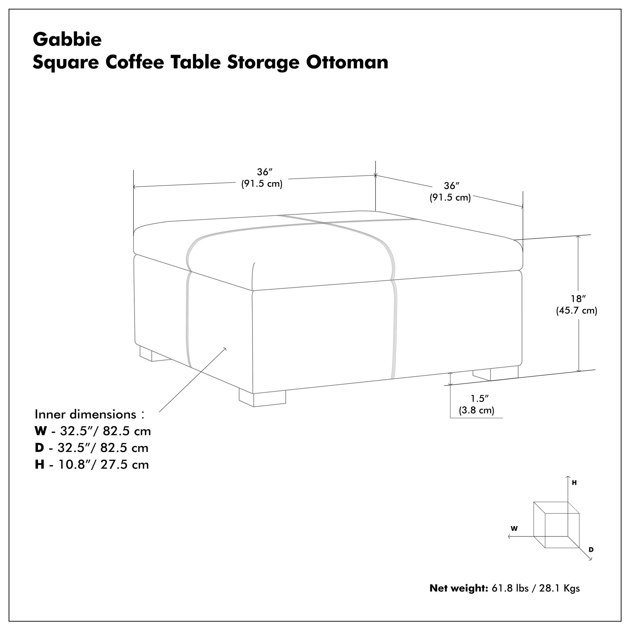 Gabbie - Coffee Table Upholstered Storage Ottoman - Image 19