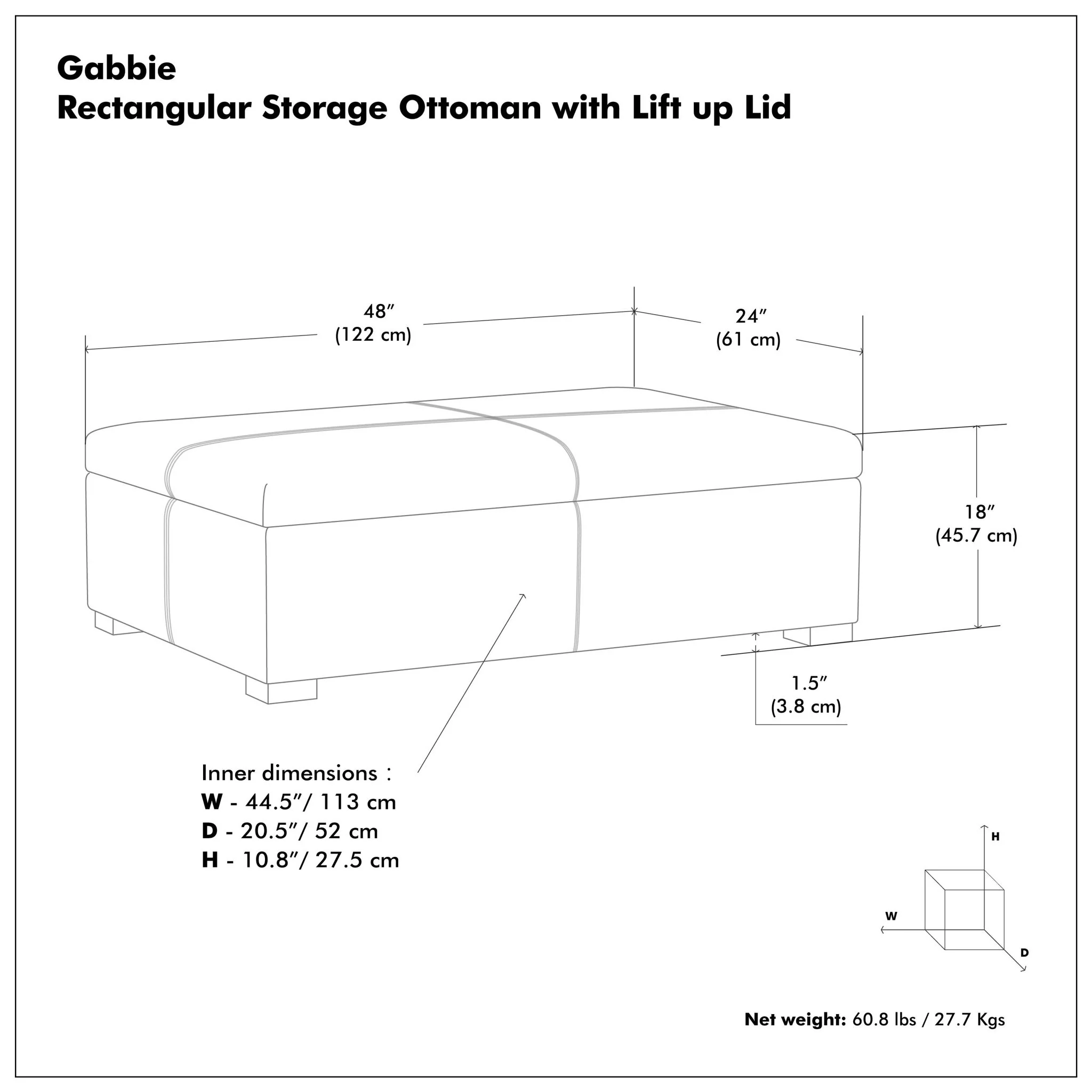 Gabbie - Coffee Table Upholstered Storage Ottoman - Image 24