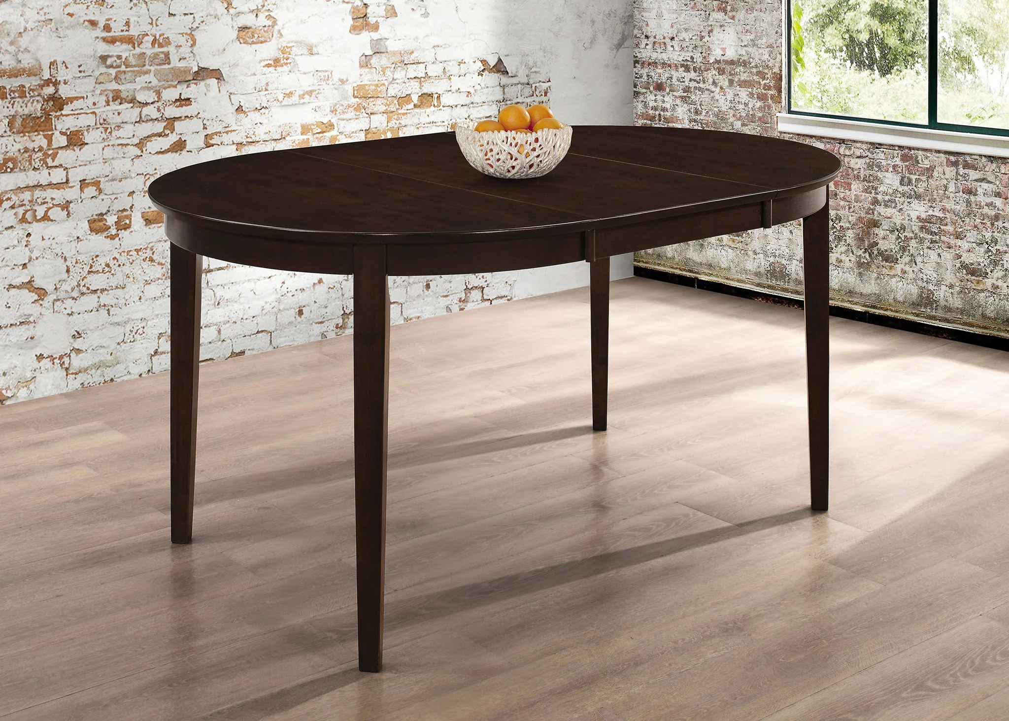 Gabriel Oval 60-inch Extension Leaf Dining Table Cappuccino - Image 2
