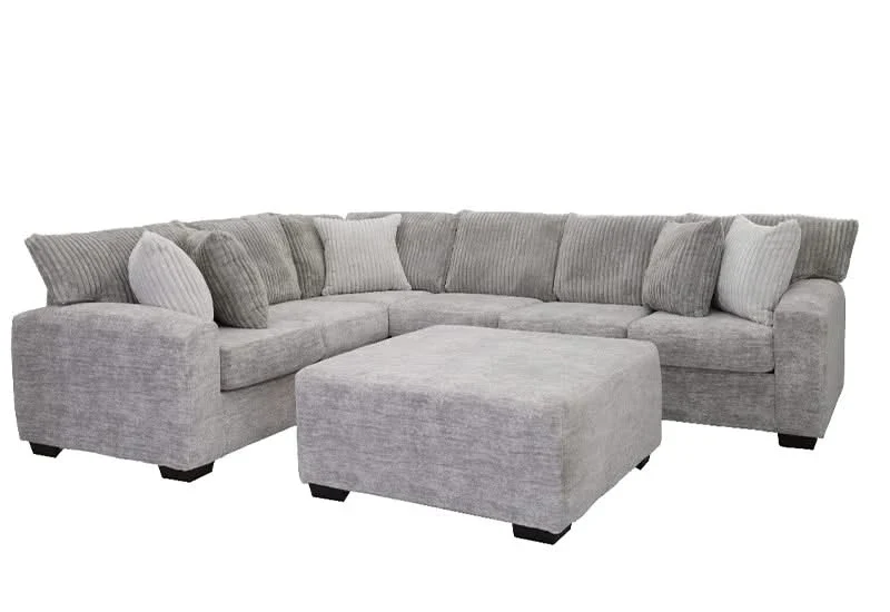Galactic Oyster Gray Modern Ottoman - Image 3