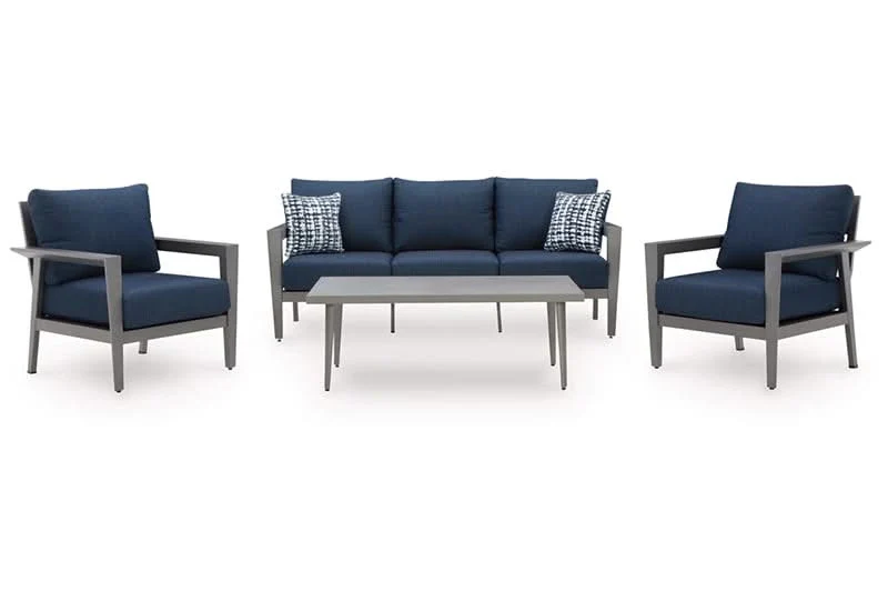 Gali Outdoor All Weather 4 PC Patio Furniture Set Includes Sofa, 2 Chairs and Coffee Table - Image 2