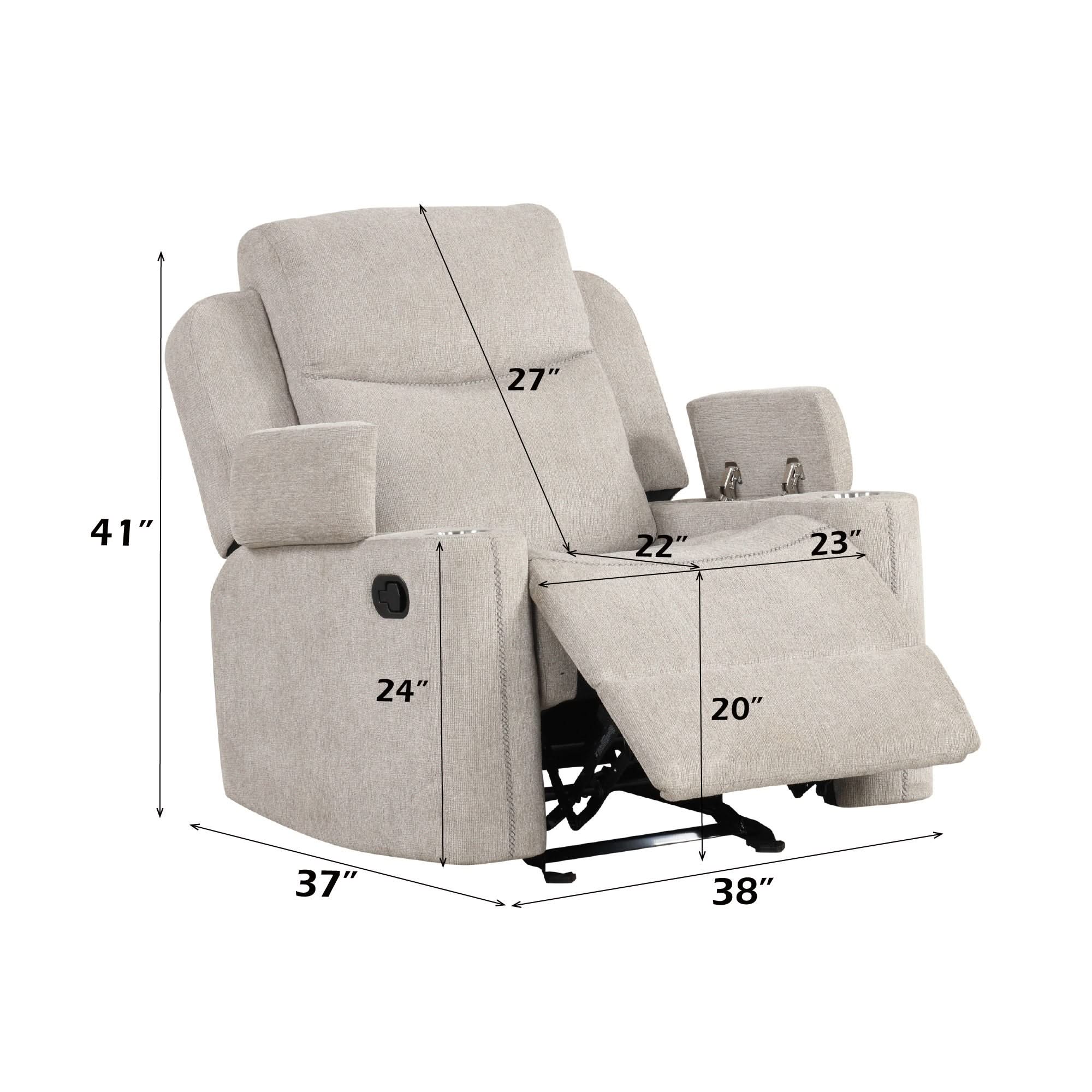Galya - 3 Piece Living Room Set Sofa Loveseat Chair - Light Gray - Image 3