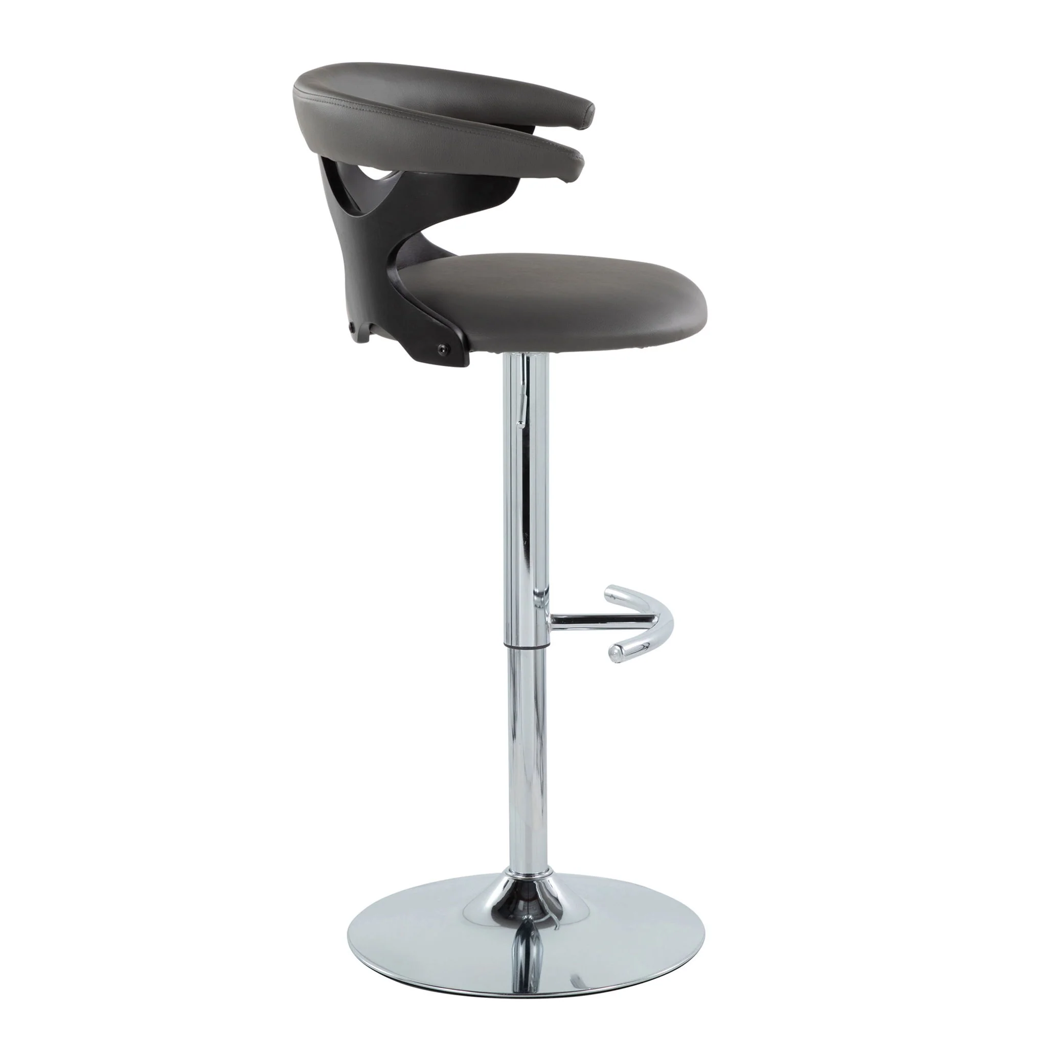 Gardenia - Contemporary Adjustable Barstool & Swivel, Rounded T Footrest (Set of 2) - Image 5