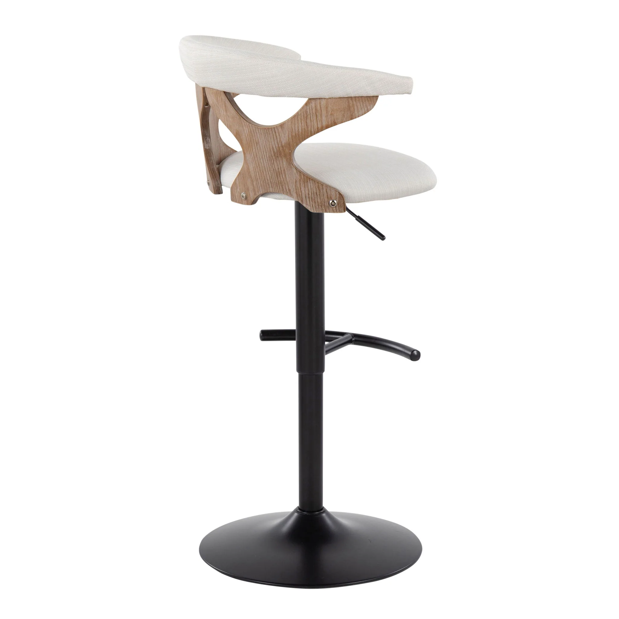Gardenia - Contemporary Adjustable Barstool & Swivel With Rounded T Footrest (Set of 2) - Image 4