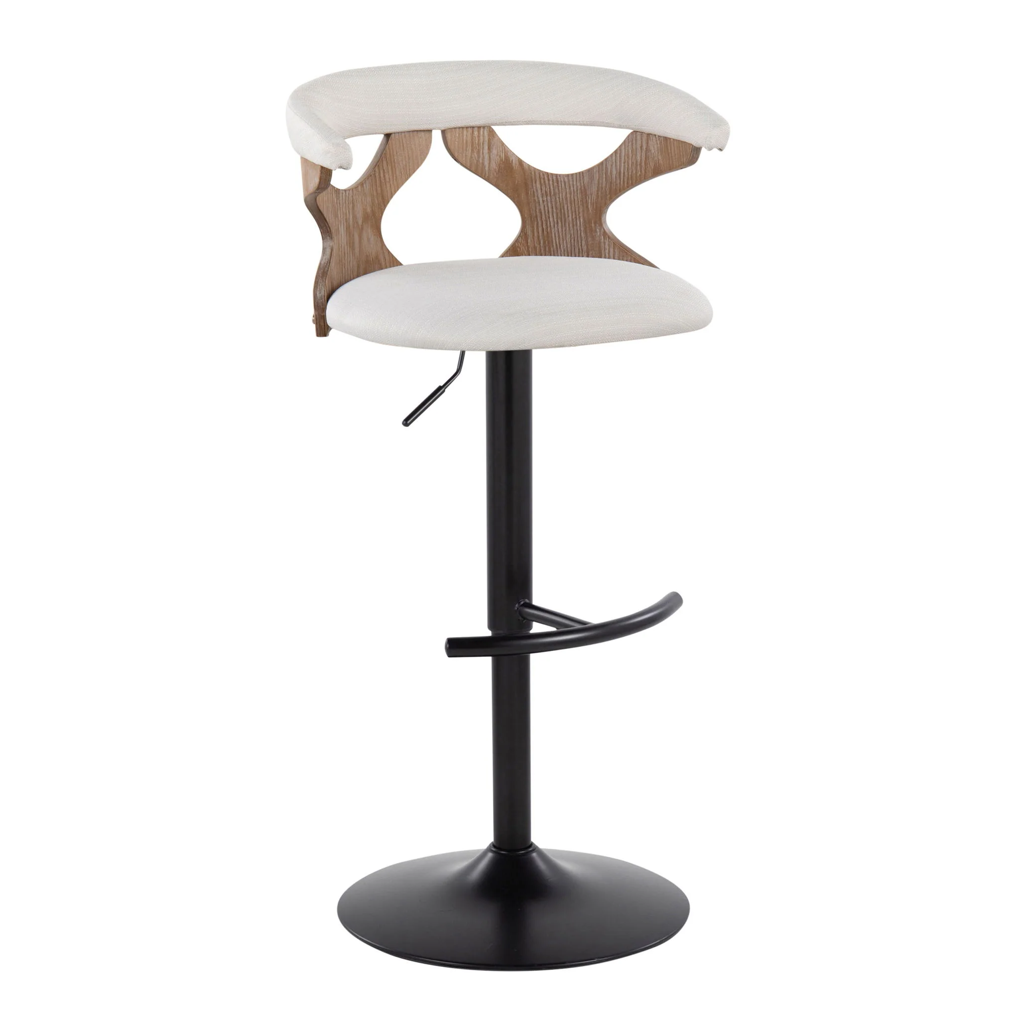 Gardenia - Contemporary Adjustable Barstool & Swivel With Rounded T Footrest (Set of 2) - Image 9