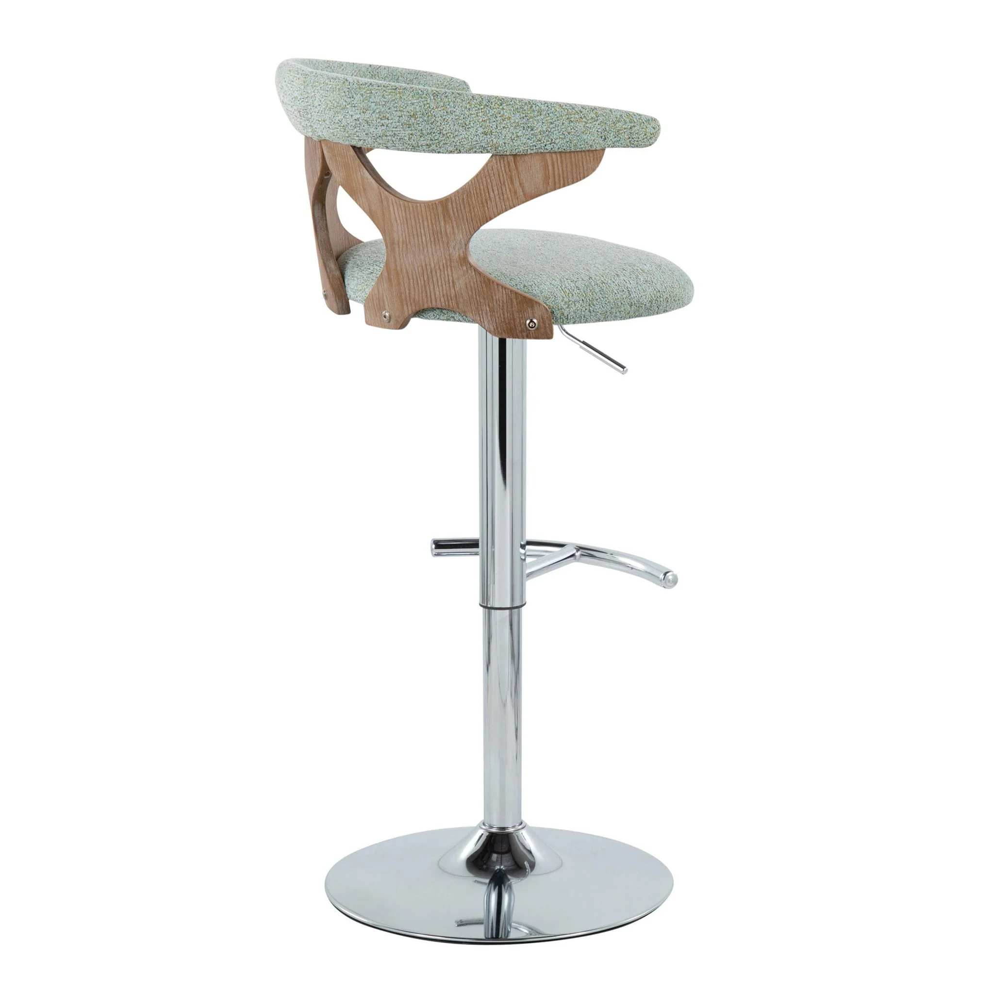 Gardenia - Contemporary Adjustable Barstool With Swivel / Rounded T Footrest (Set of 2) - Image 12