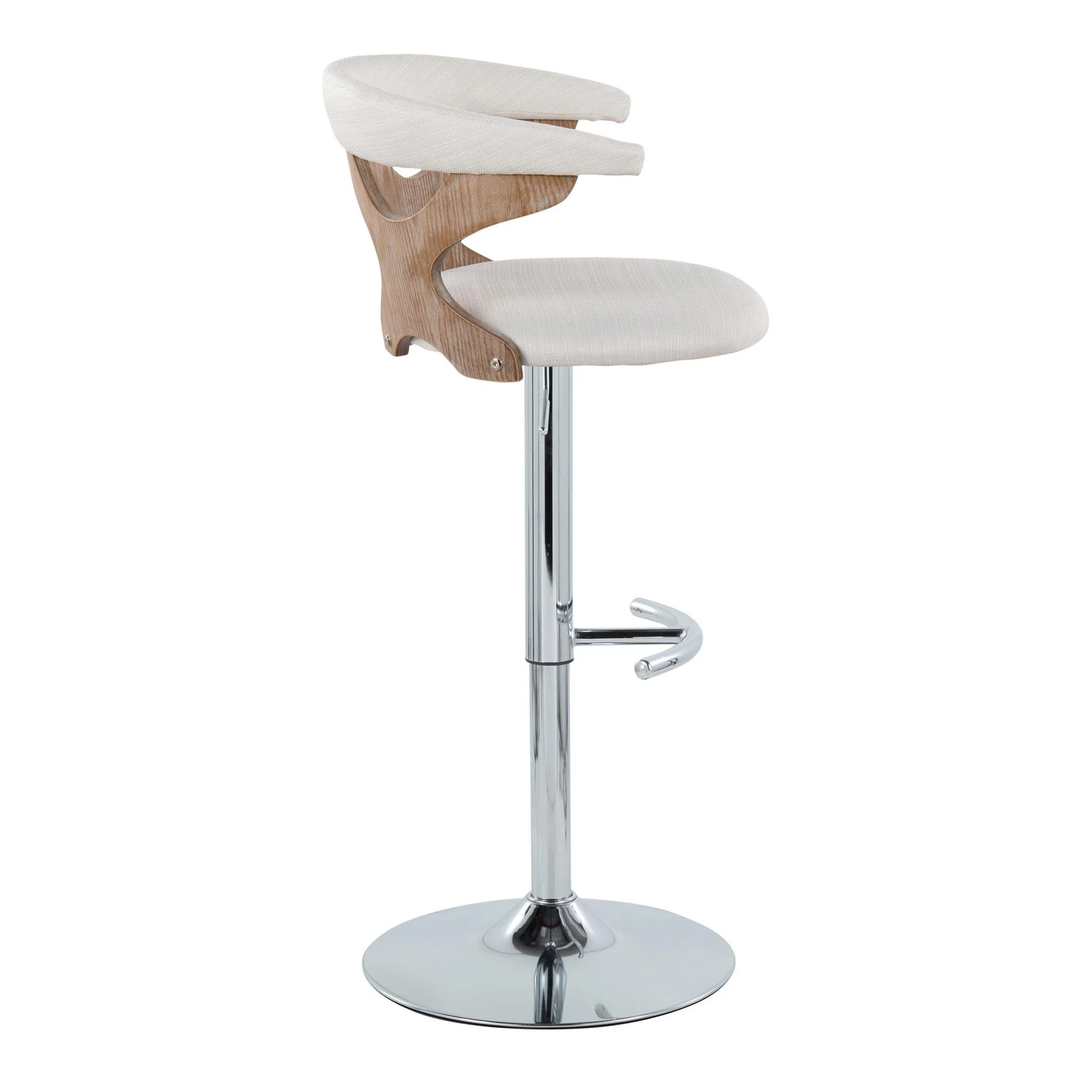 Gardenia - Contemporary Adjustable Barstool With Swivel / Rounded T Footrest (Set of 2) - Image 13