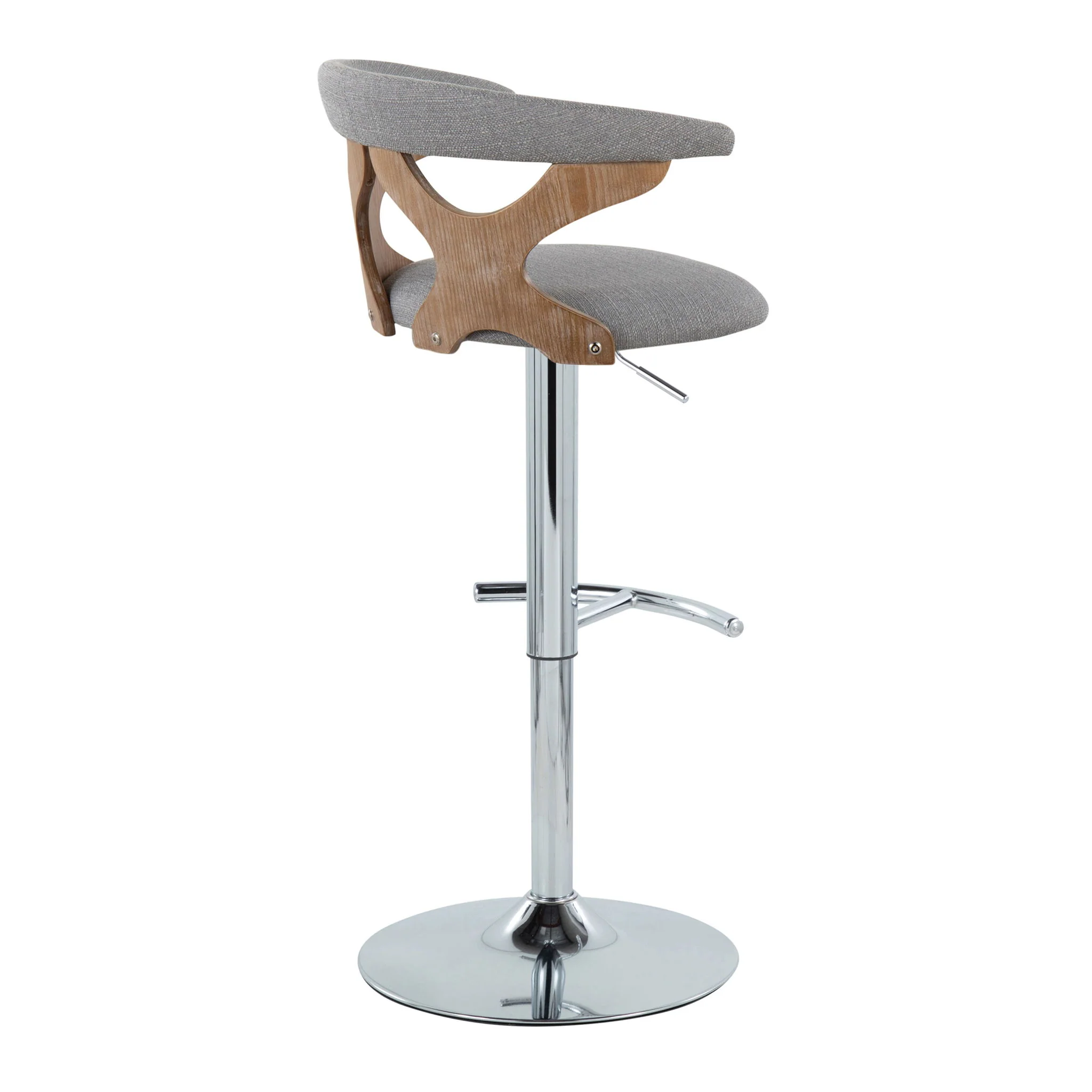 Gardenia - Contemporary Adjustable Barstool With Swivel / Rounded T Footrest (Set of 2) - Image 9