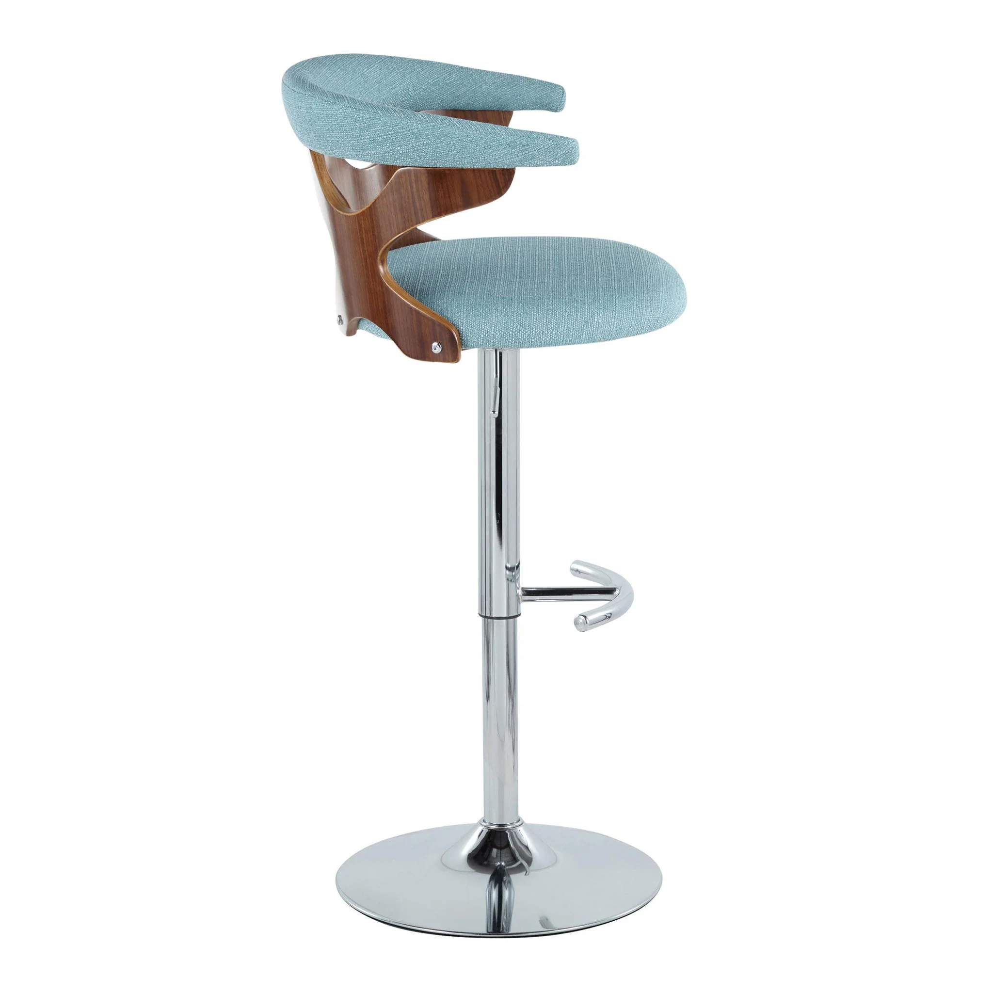 Gardenia - Mid Century Modern Adjustable Barstool With Swivel With Rounded T Footrest (Set of 2) - Image 15