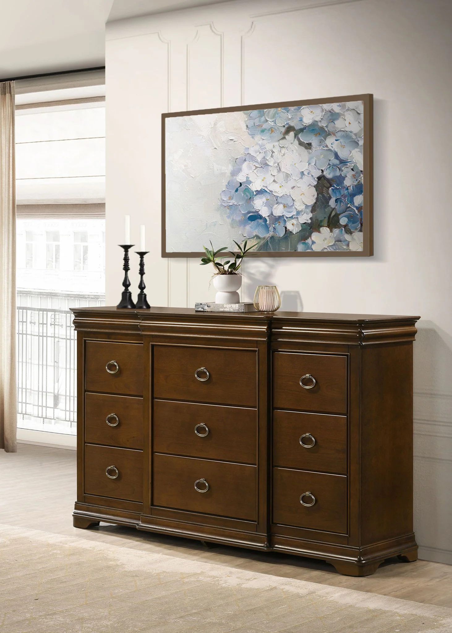 Garland 9-drawer Bedroom Dresser Cabinet Brown Cherry - Image 2