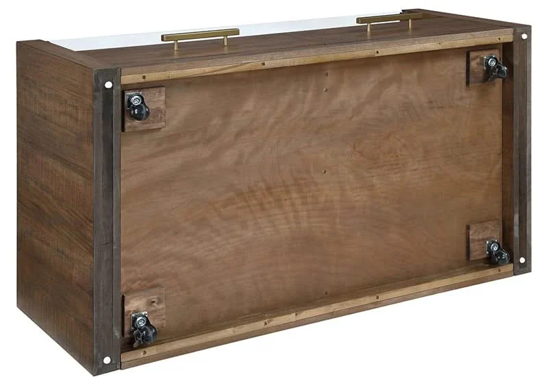 Garland Toffee Brown Modern Rustic Glass Top Coffee Table - Image 5