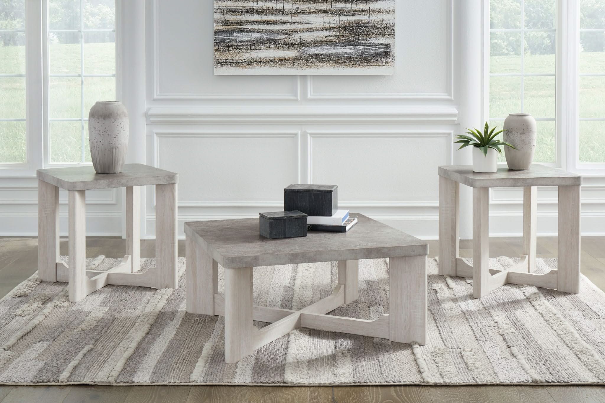 Garnilly - Occasional Table Set (Set of 3) - Whitewash - Image 2