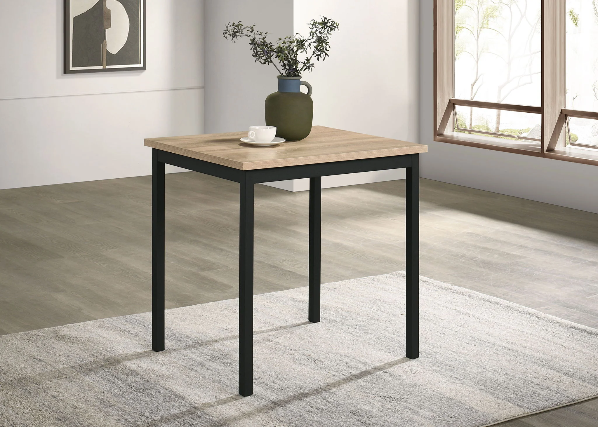 Garza Space Saving Rectangular Dining Table Greige Oak - Image 4