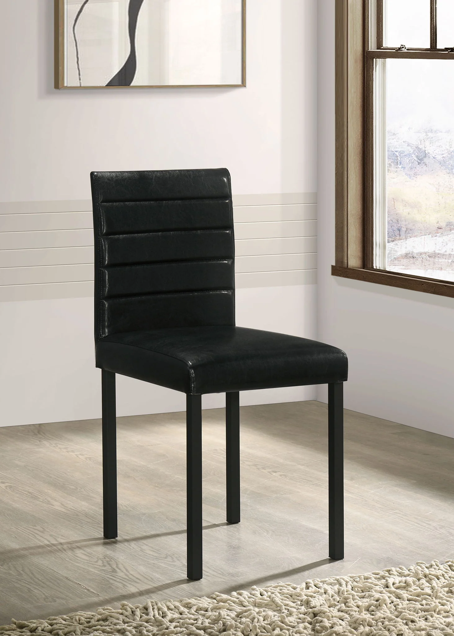 Garza Upholstered Dining Side Chair Black (Set of 4) - Image 3
