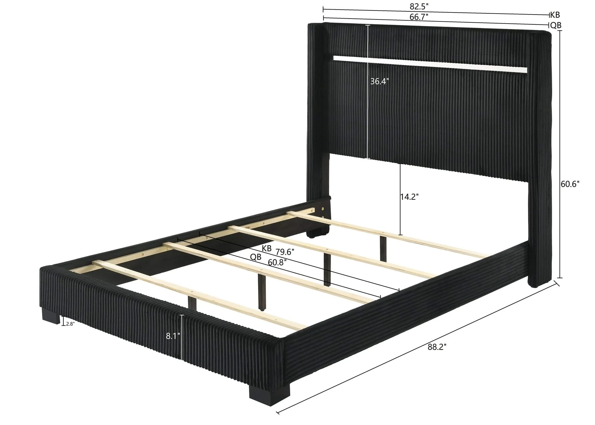 Gennro - King 4 Piece Bedroom Set - Black - Image 2