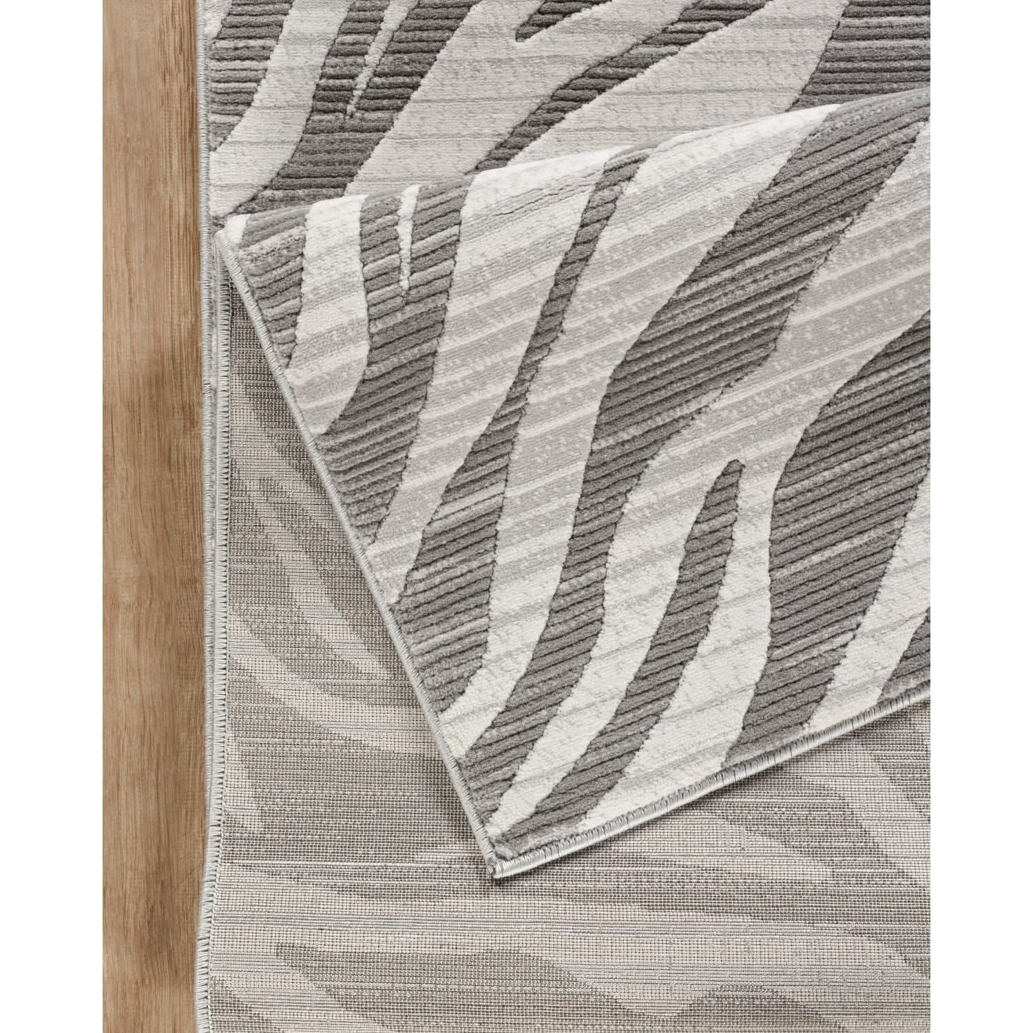 Geometrix - 5'3" X 7'3" Area Rug Geometric & 3D Effect - Ivory / Gray - Image 3