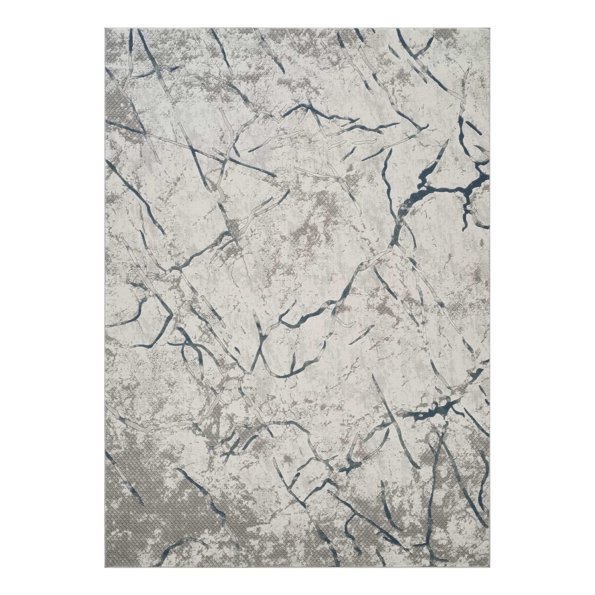 Geometrix - 7'10" X 10'6" Area Rug, Geometric 3D Effect - Ivory / Gray