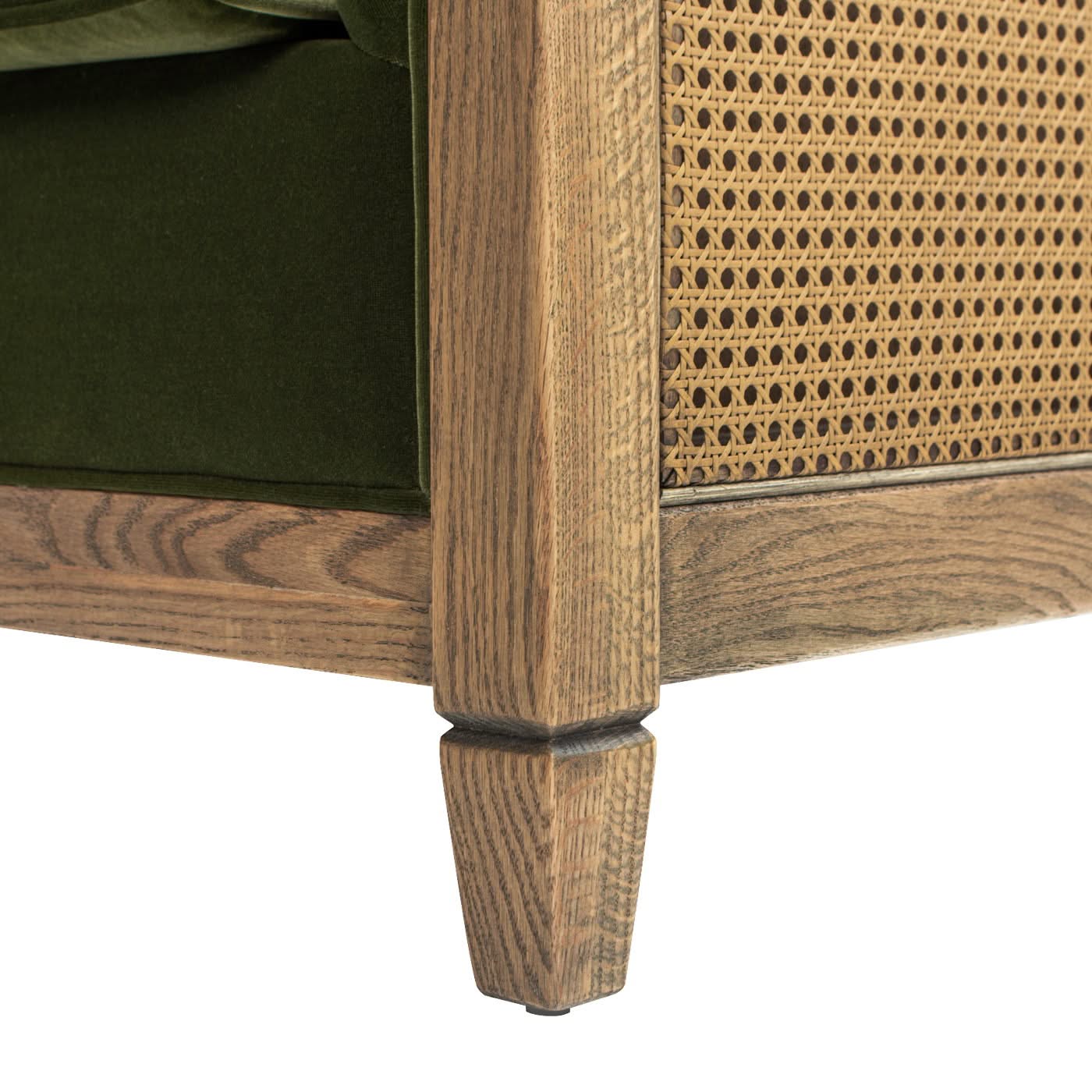 Georgia - Cane Tuxedo Armchair - Olive Green - Image 4