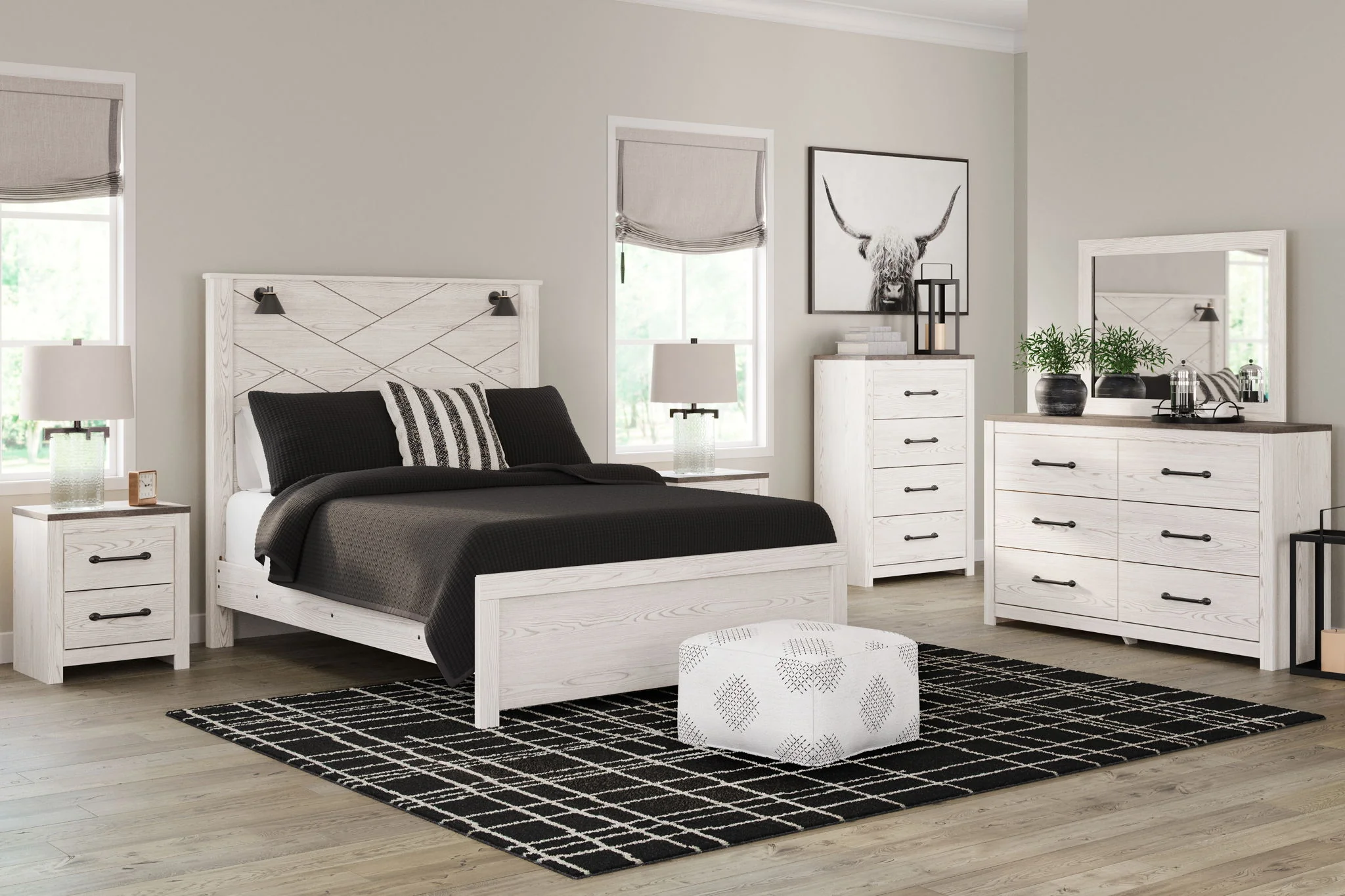 Gerridan - Panel Bedroom Set With Sconces