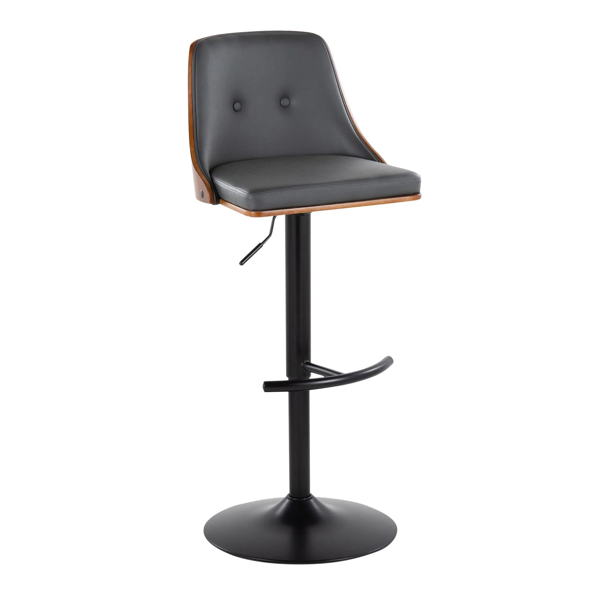 Gianna - Mid Century Modern Adjustable Barstool, Swivel With Rounded T Footrest (Set of 2) - Image 15