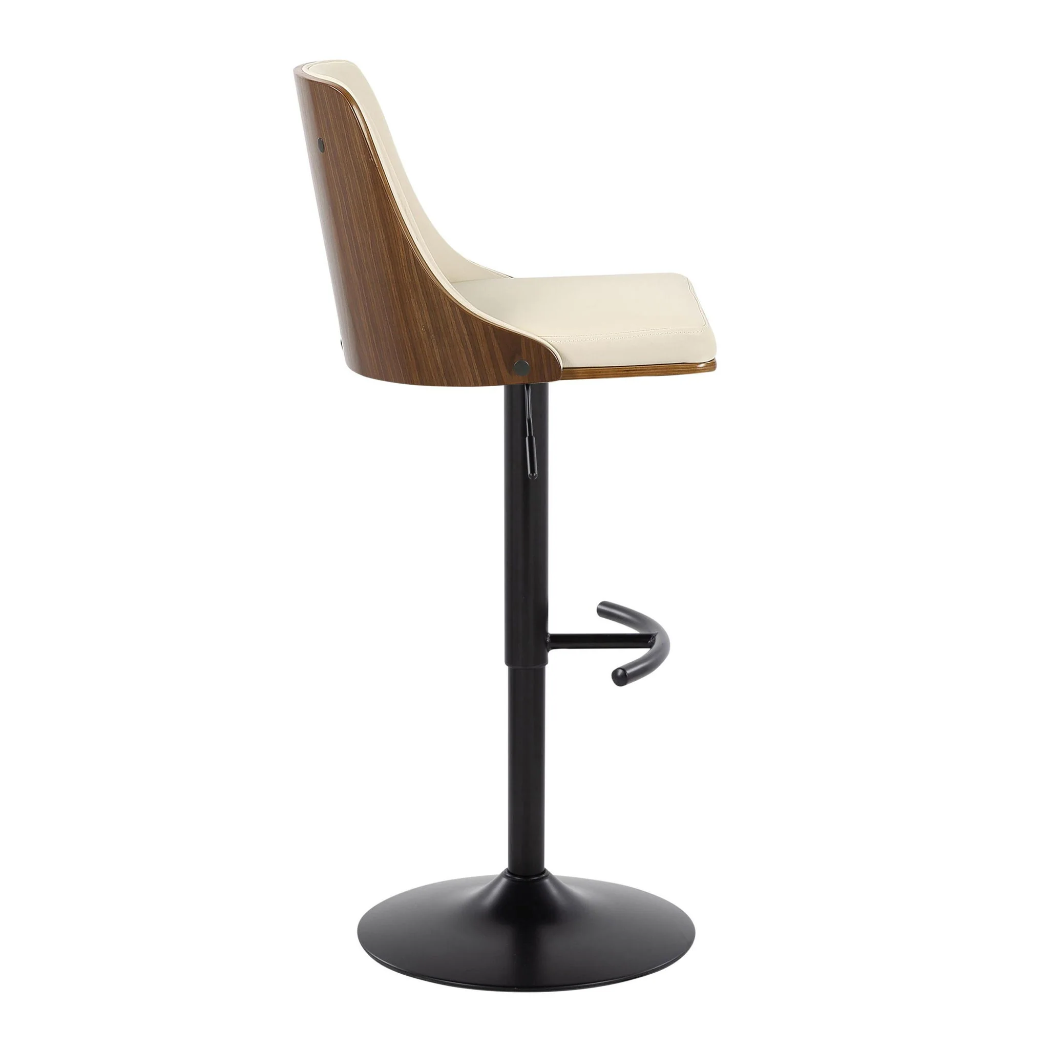 Gianna - Mid Century Modern Adjustable Barstool, Swivel With Rounded T Footrest (Set of 2) - Image 16