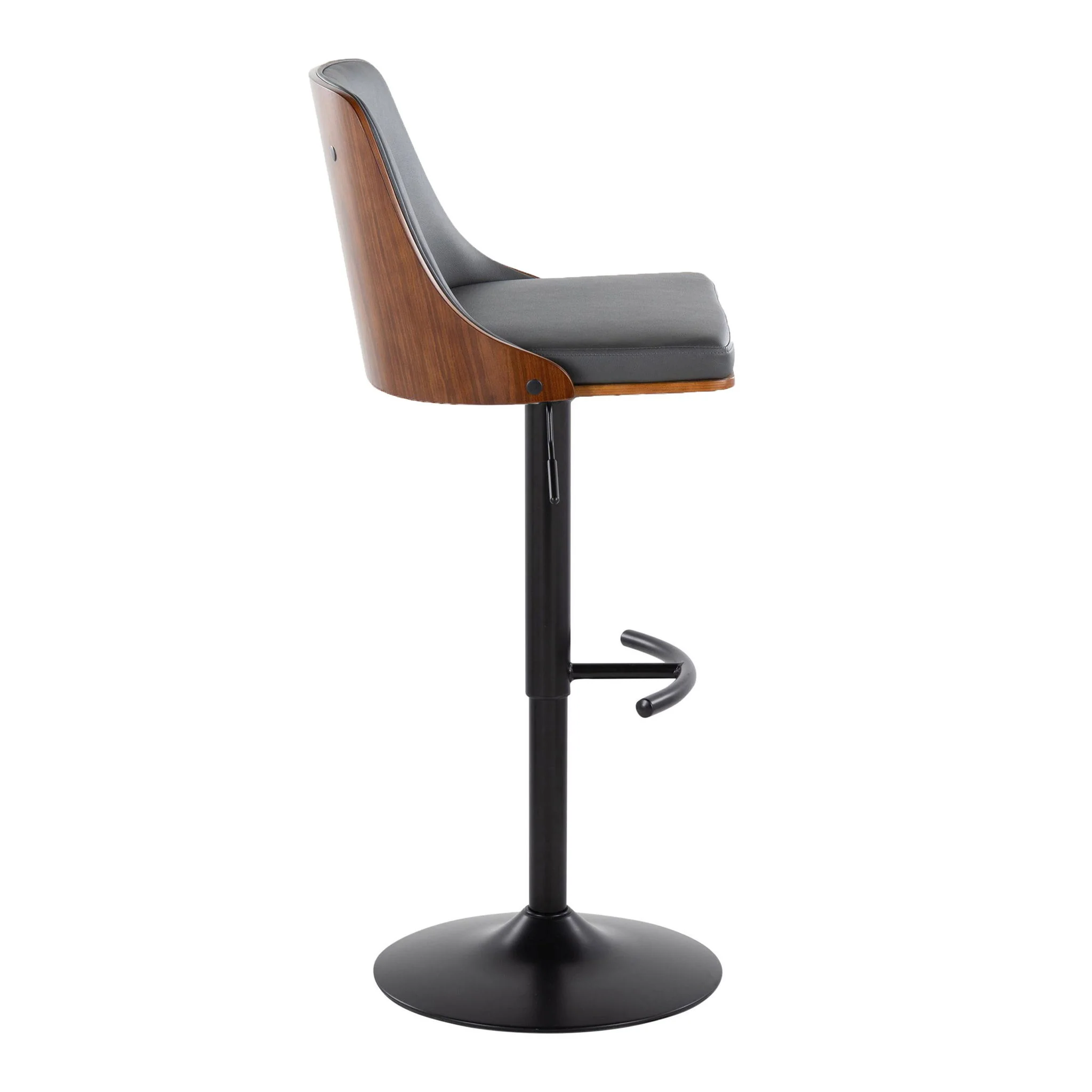 Gianna - Mid Century Modern Adjustable Barstool, Swivel With Rounded T Footrest (Set of 2) - Image 9
