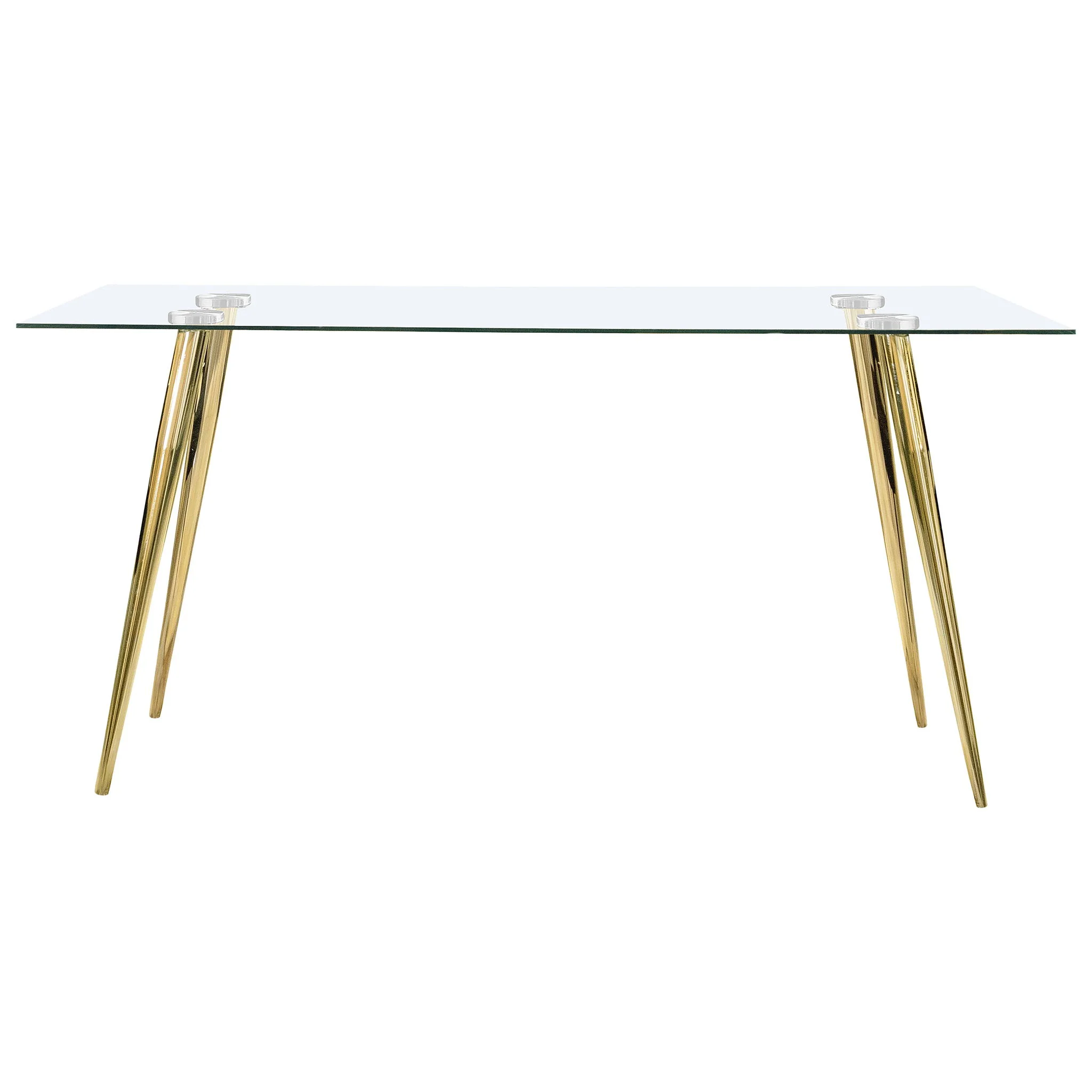 Gilman Rectangular 64-inch Glass Top Dining Table Gold - Image 3