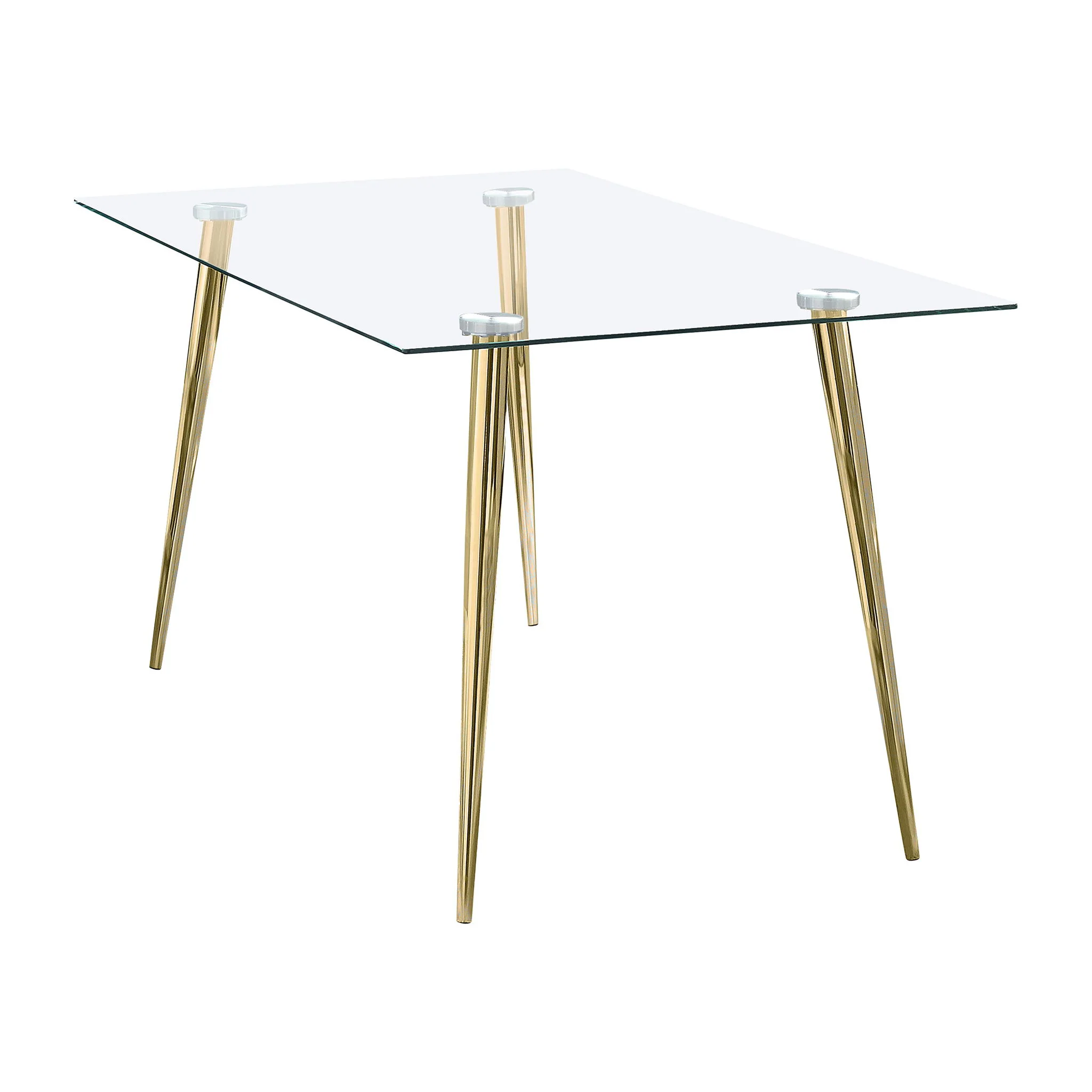Gilman Rectangular 64-inch Glass Top Dining Table Gold - Image 4