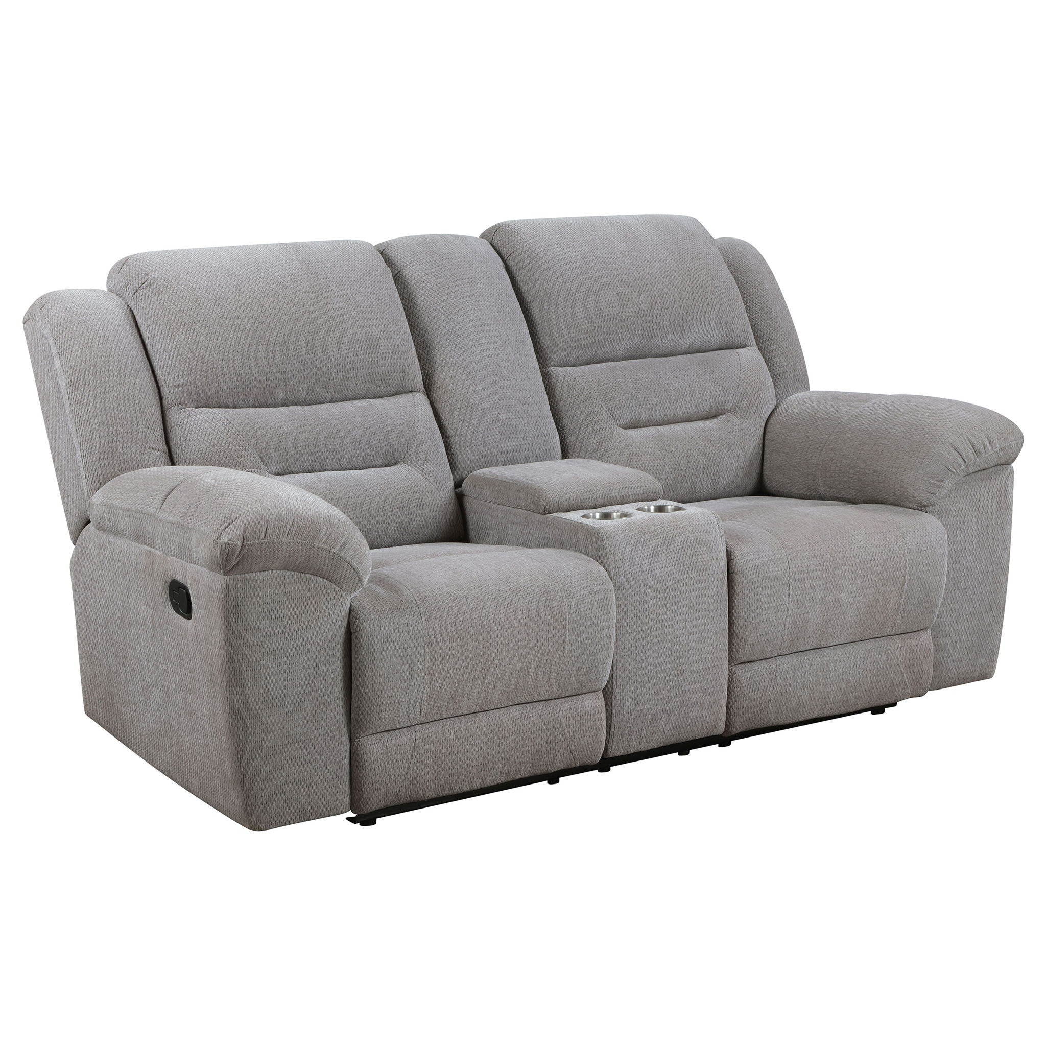 Gilson Chenille Upholstered Reclining Loveseat Grey - Image 2