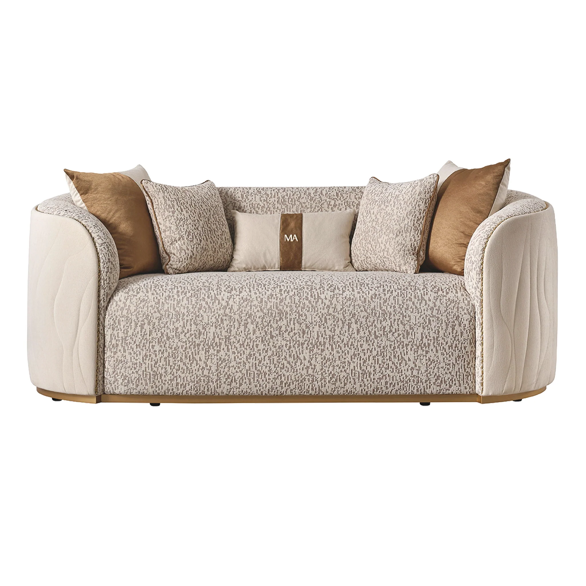 Gineverra - Loveseat - Biscotti / Ivory Gold - Image 2
