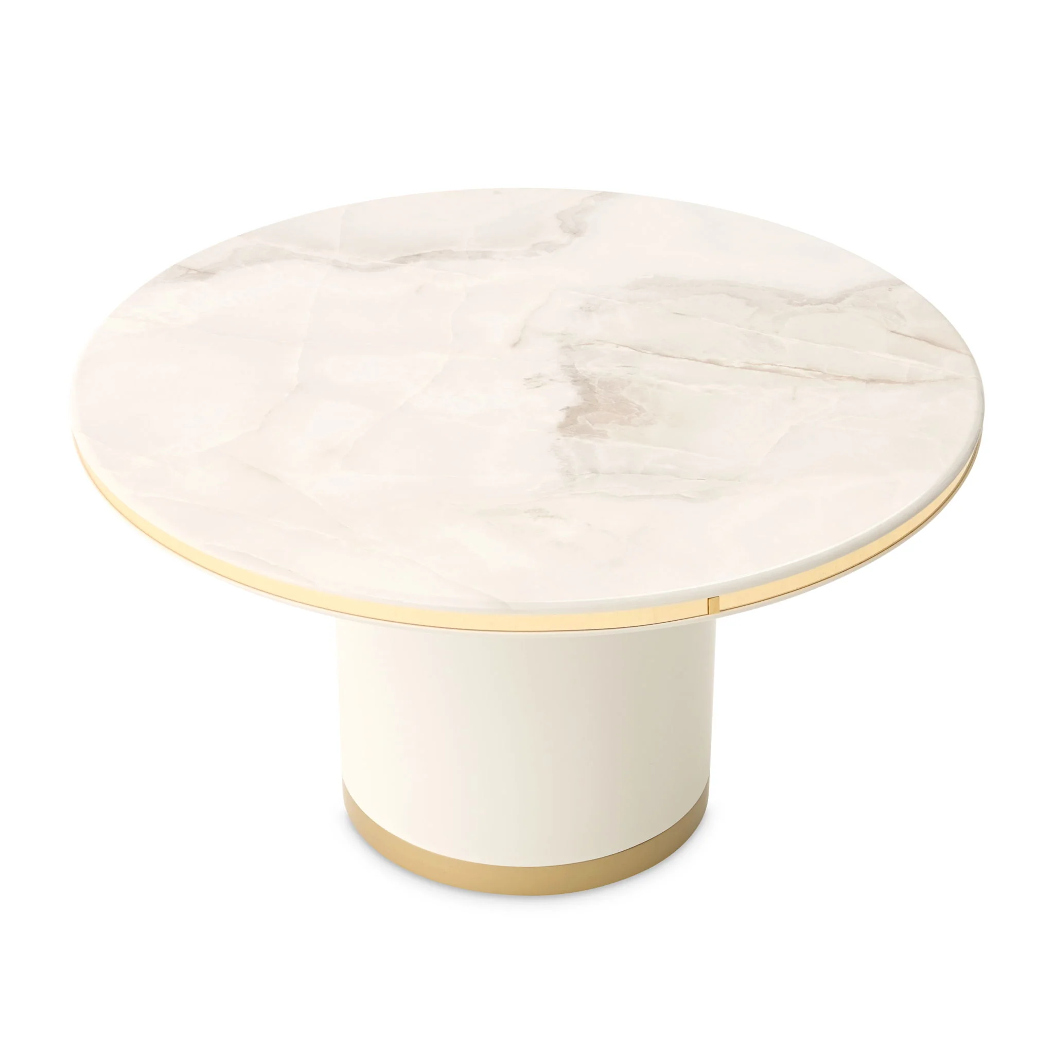 Gineverra - Round Cocktail Table - Ivory Gold - Image 3