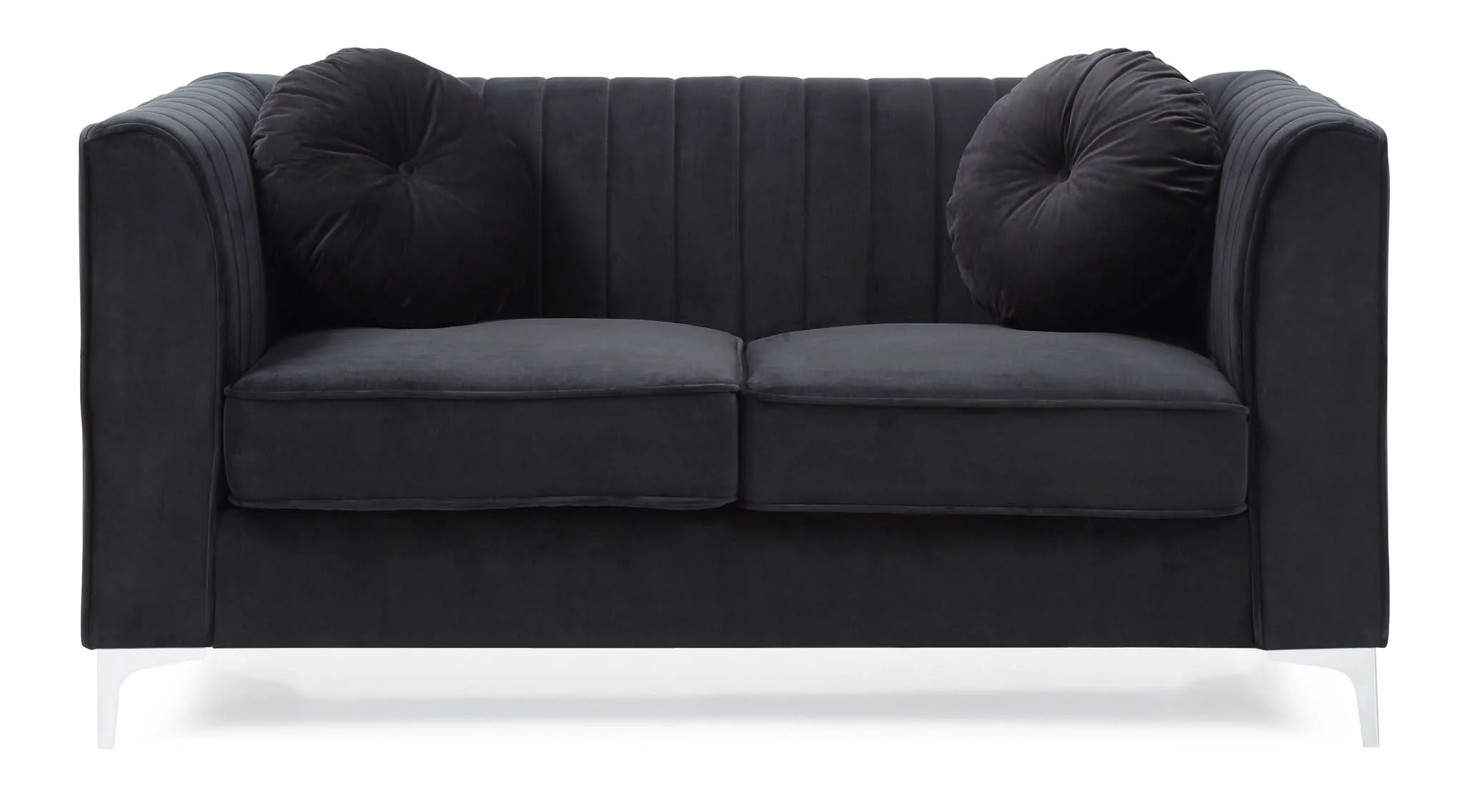 Glam Styled Micro Suede Loveseat - Image 14