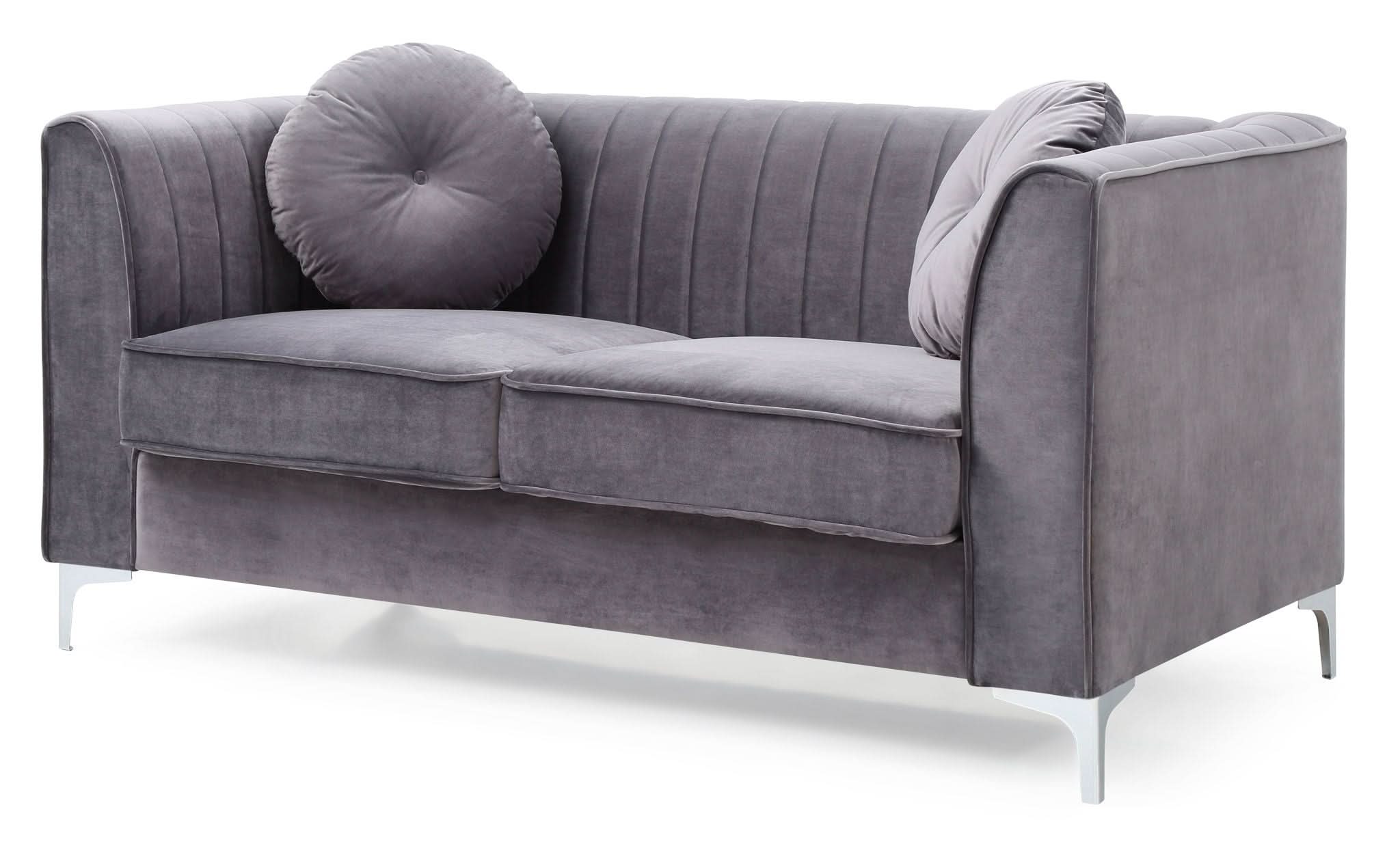 Glam Styled Micro Suede Loveseat - Image 15