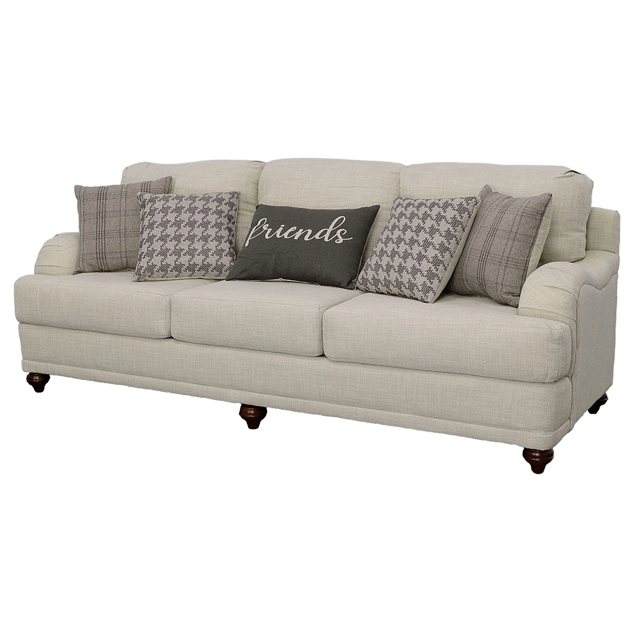 Glenn Upholstered English Arm Sofa Light Grey and Grey - Image 2