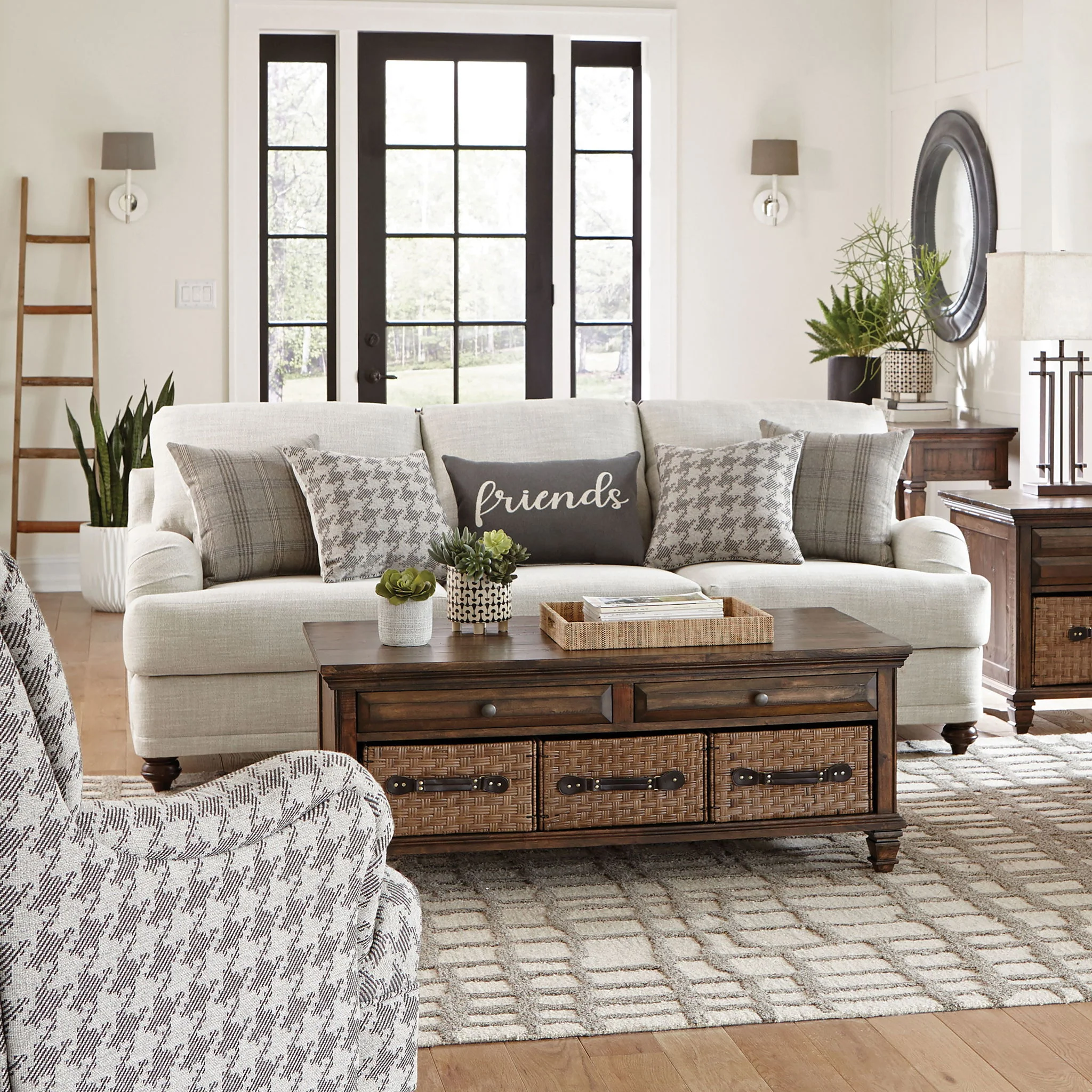 Glenn Upholstered English Arm Sofa Light Grey and Grey - Image 3