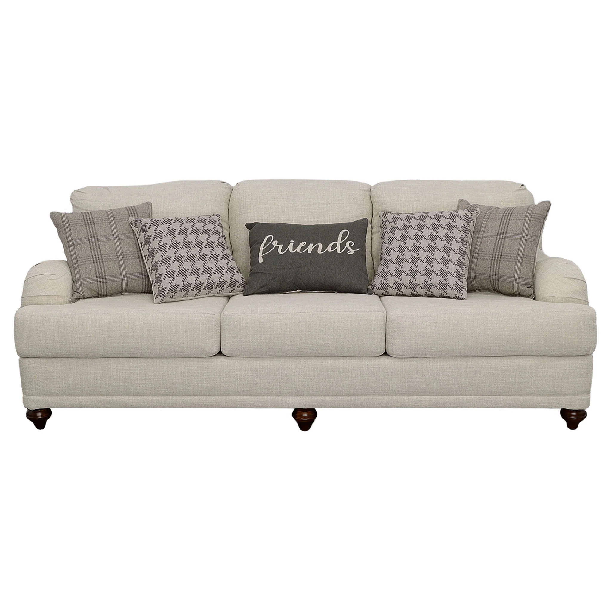 Glenn Upholstered English Arm Sofa Light Grey and Grey - Image 4