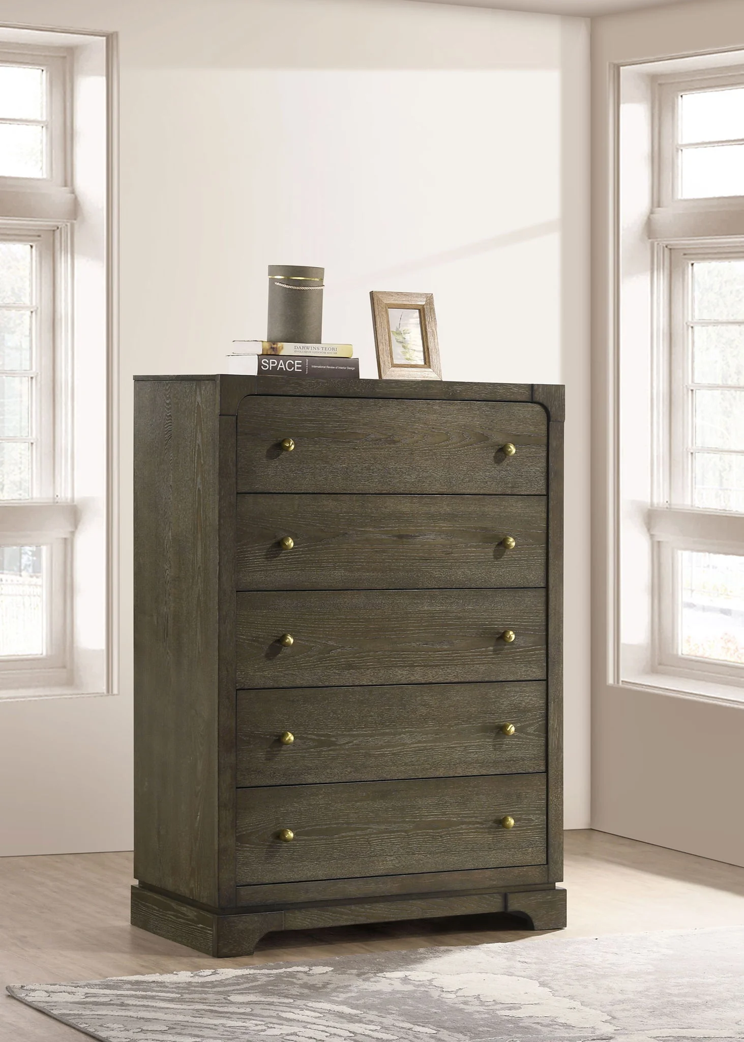 Gran Park 5-drawer Bedroom Chest of Drawers Dark Cocoa - Image 4