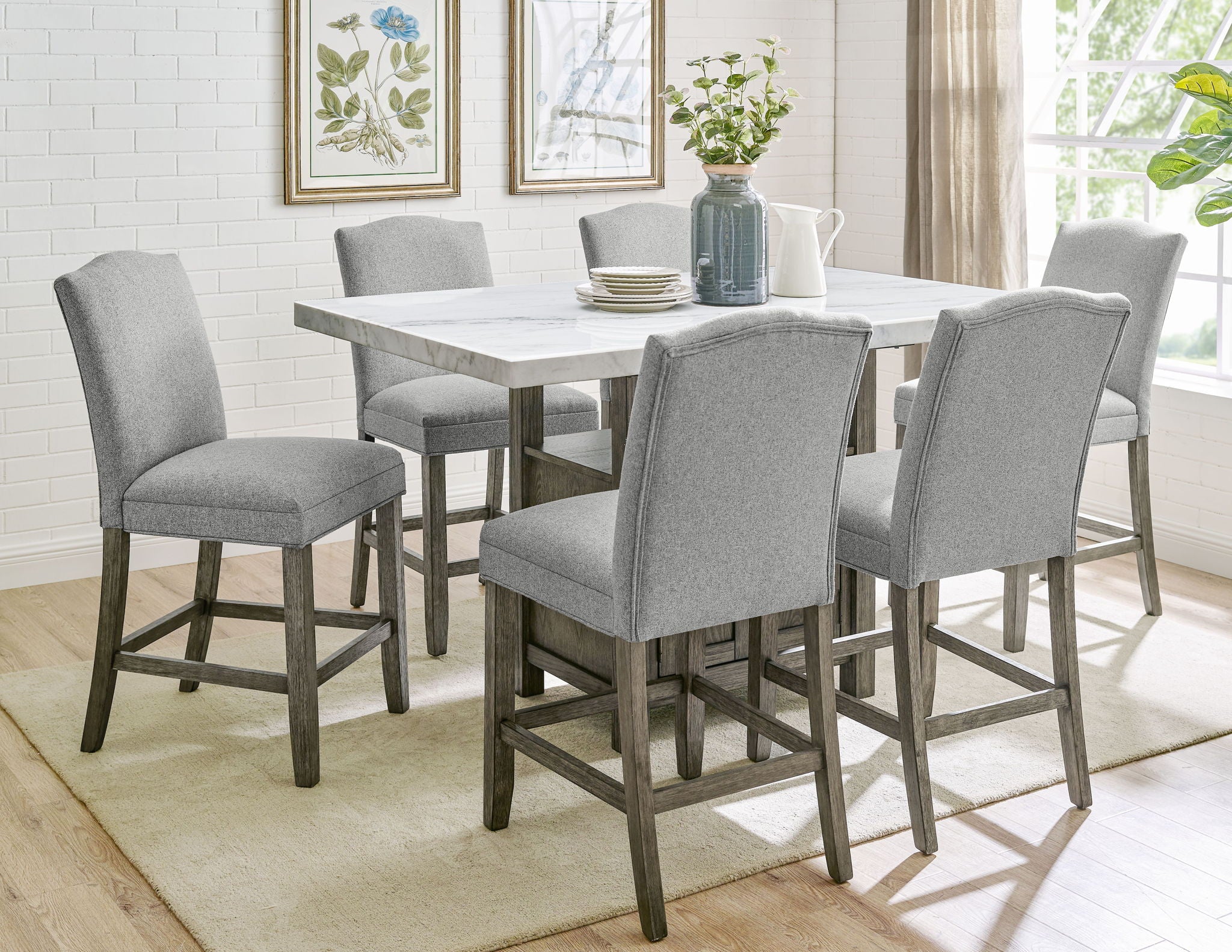 Grayson - Counter Height Set With White Top Table - Image 3