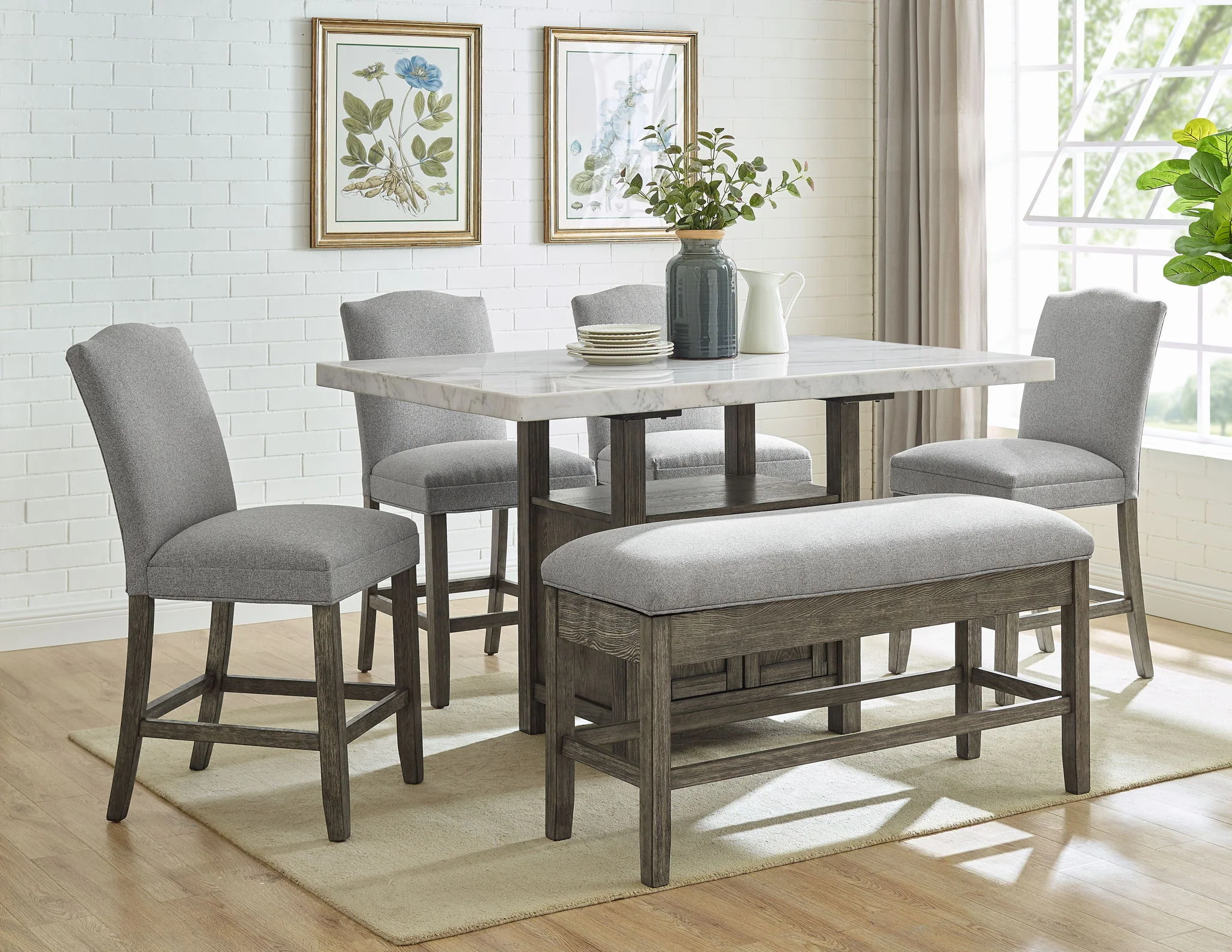 Grayson - Counter Height Set With White Top Table - Image 4